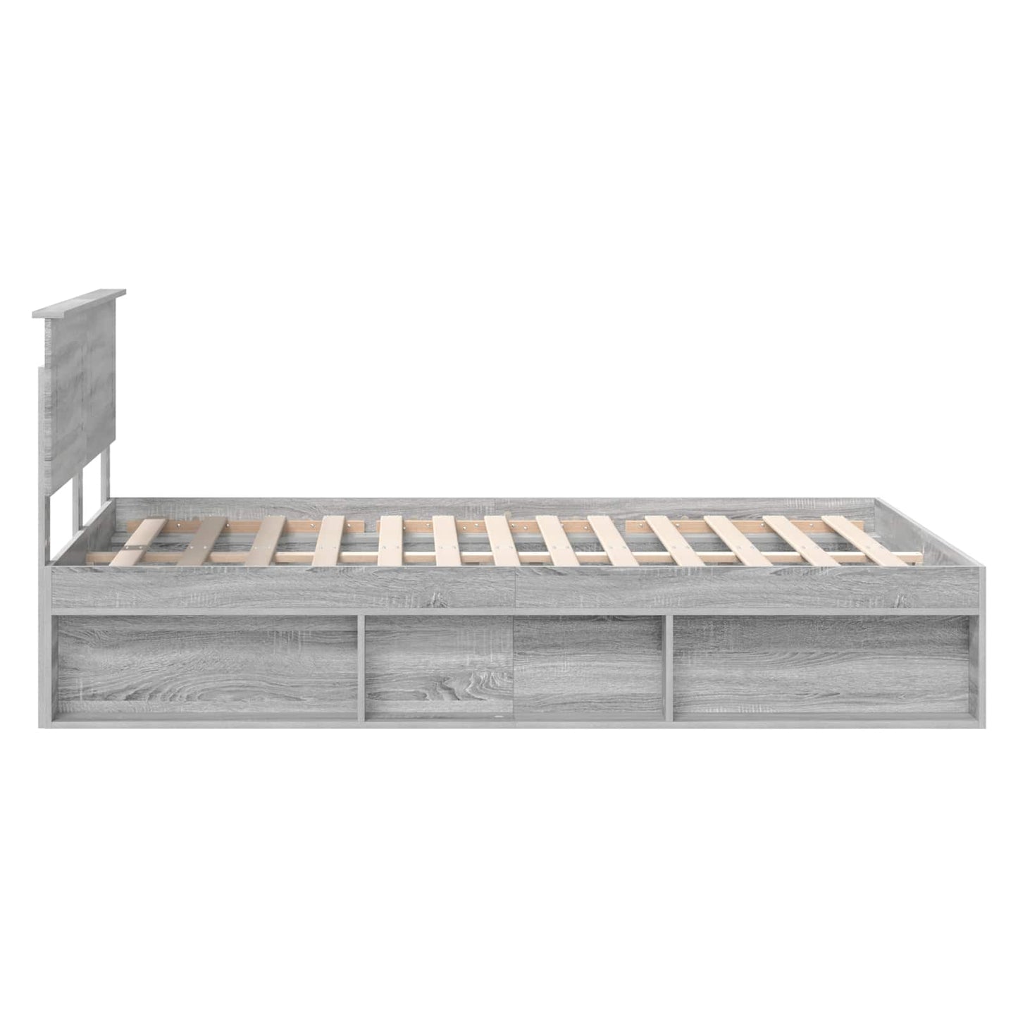 Bedframe met hoofdeinde Grijs Sonoma 150 x 200 cm Bewerkt hout is nu te koop bij PeponiXL, paradijselijk wonen!