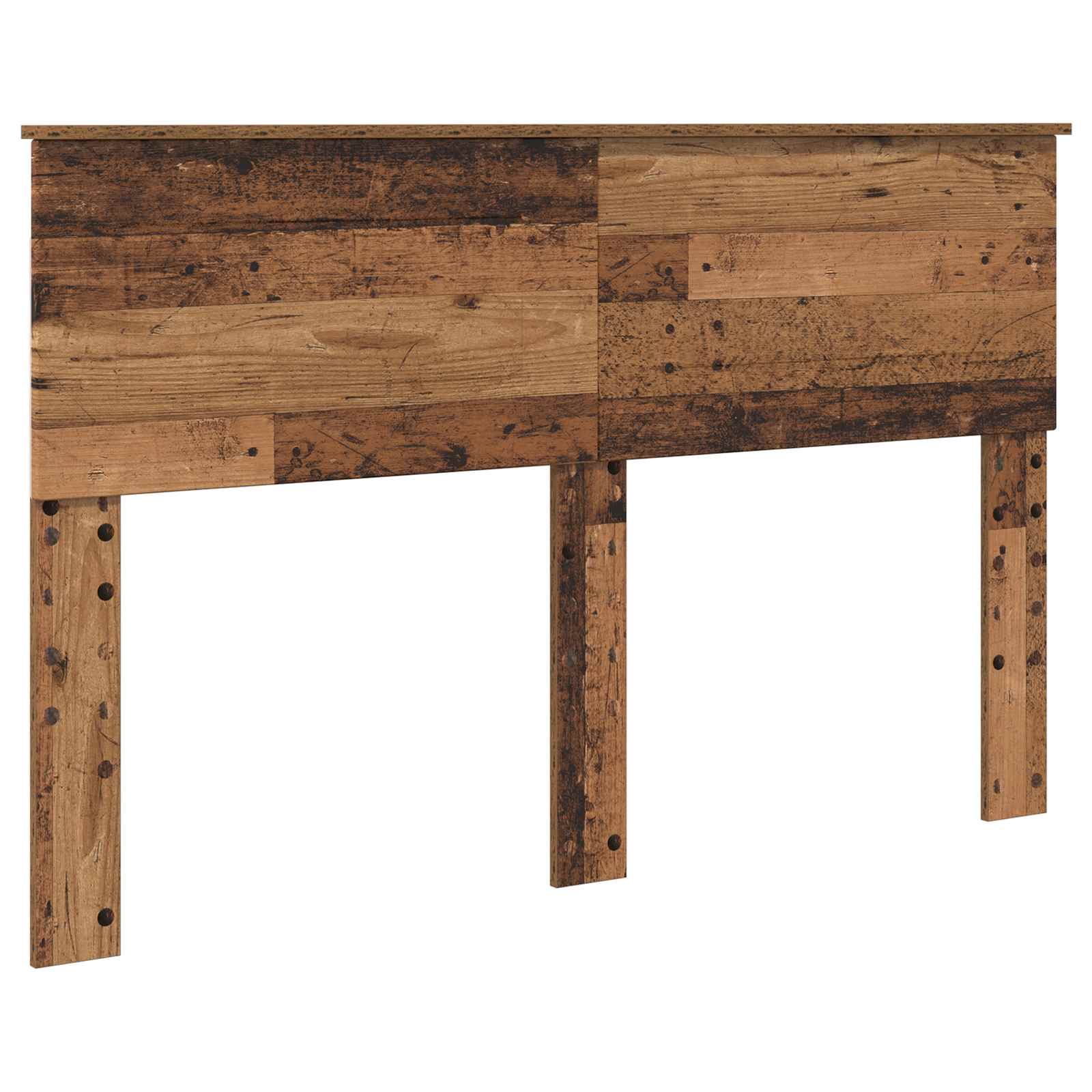 Bedframe met hoofdeinde Oudhout 140 x 190 cm Bewerkt hout is nu te koop bij PeponiXL, paradijselijk wonen!