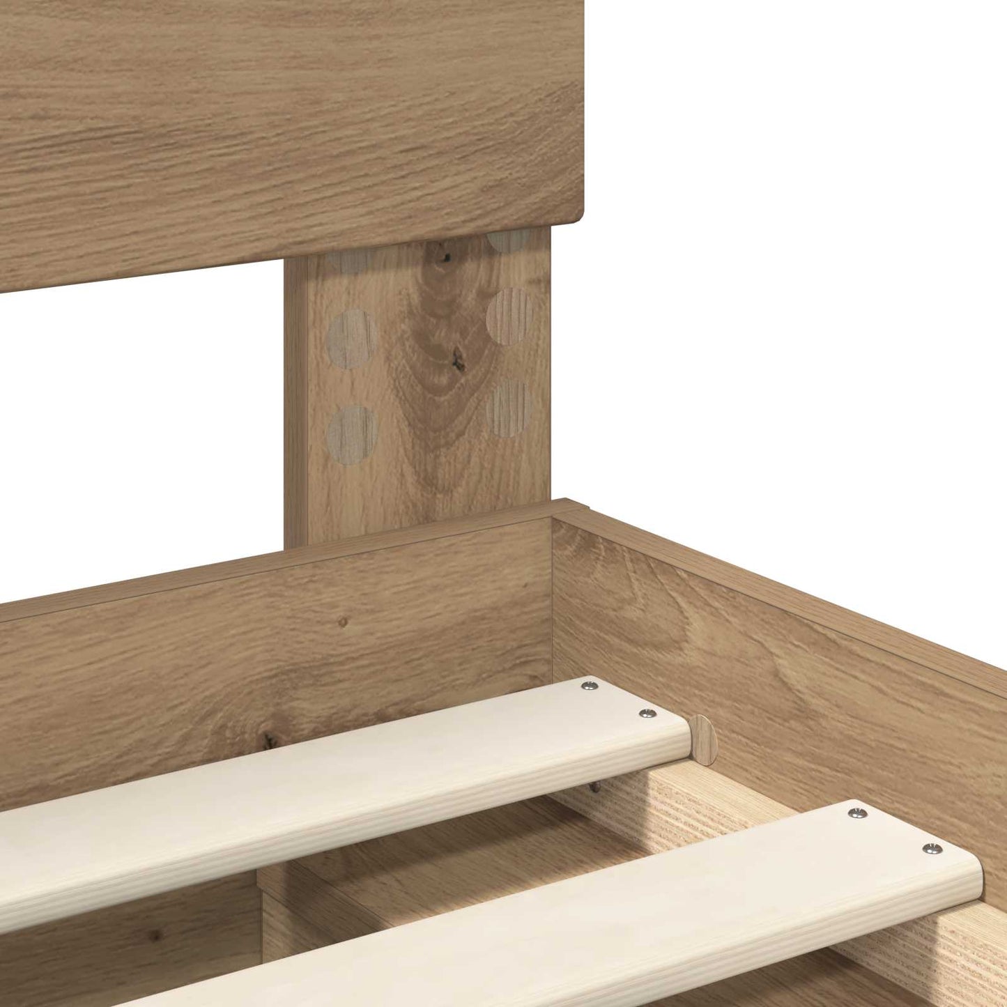 Bedframe Ambachtelijk eiken 140 x 190 cm Bewerkt hout is nu te koop bij PeponiXL, paradijselijk wonen!