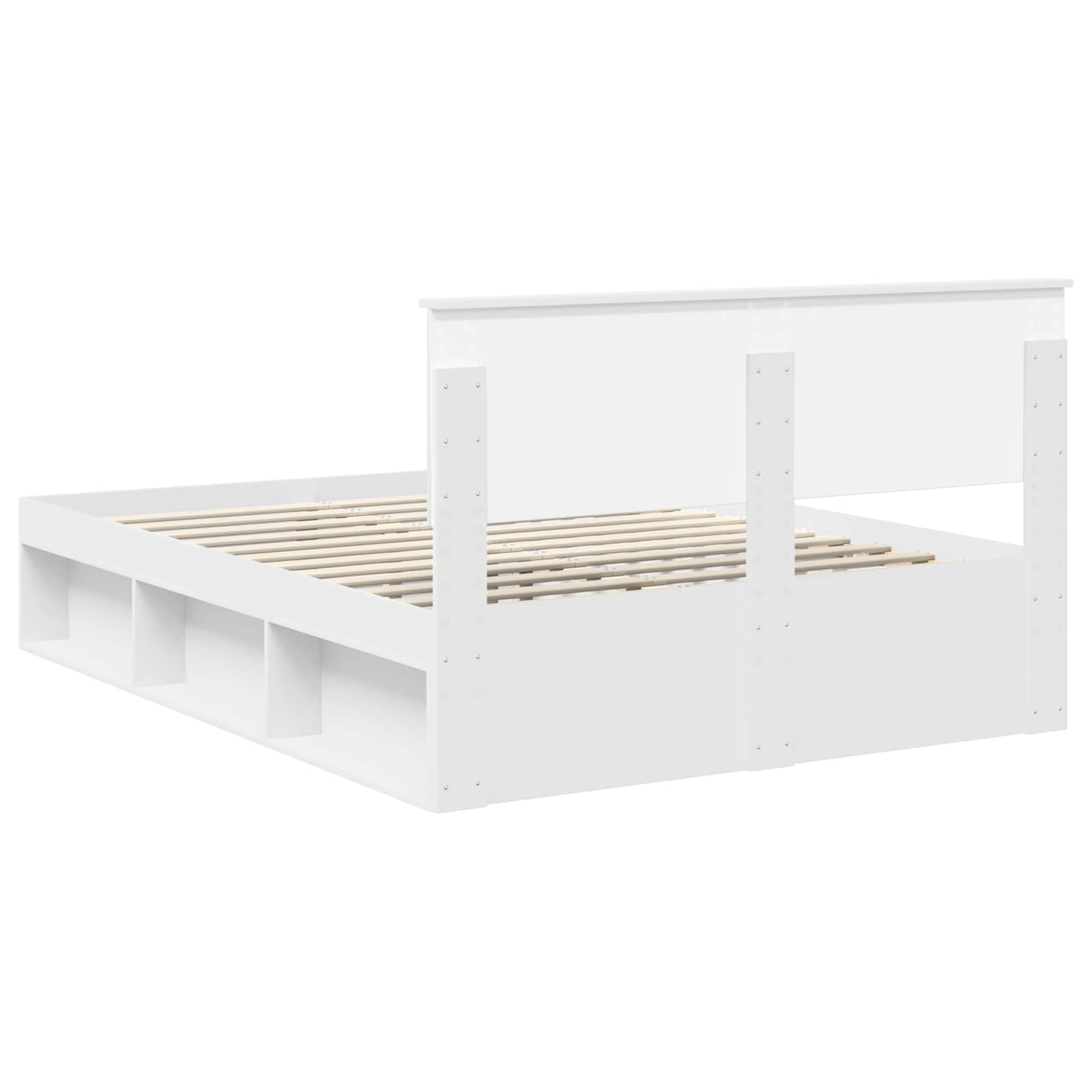 Bedframe met hoofdeinde Wit 140 x 200 cm Bewerkt hout is nu te koop bij PeponiXL, paradijselijk wonen!