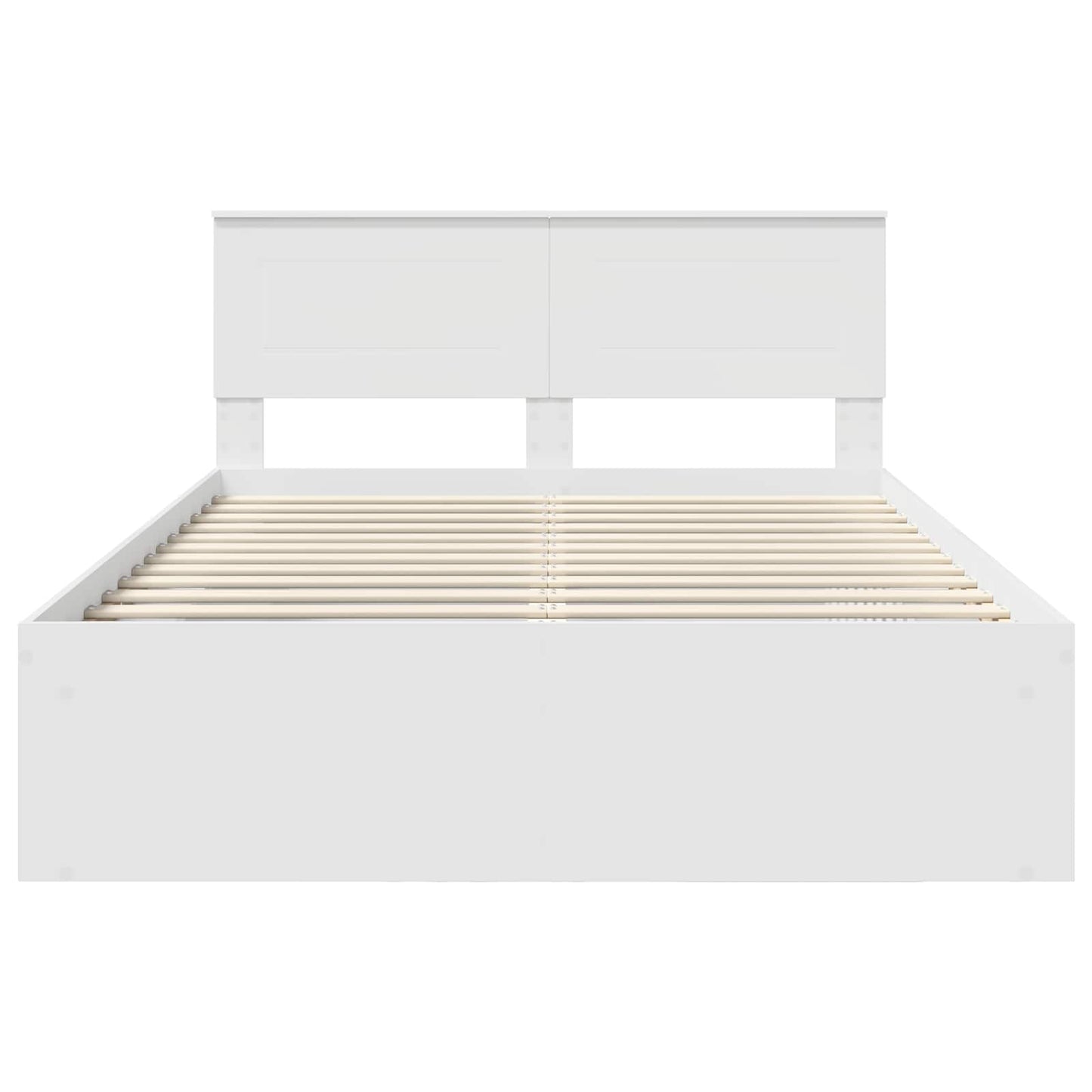 Bedframe met hoofdeinde Wit 140 x 200 cm Bewerkt hout is nu te koop bij PeponiXL, paradijselijk wonen!