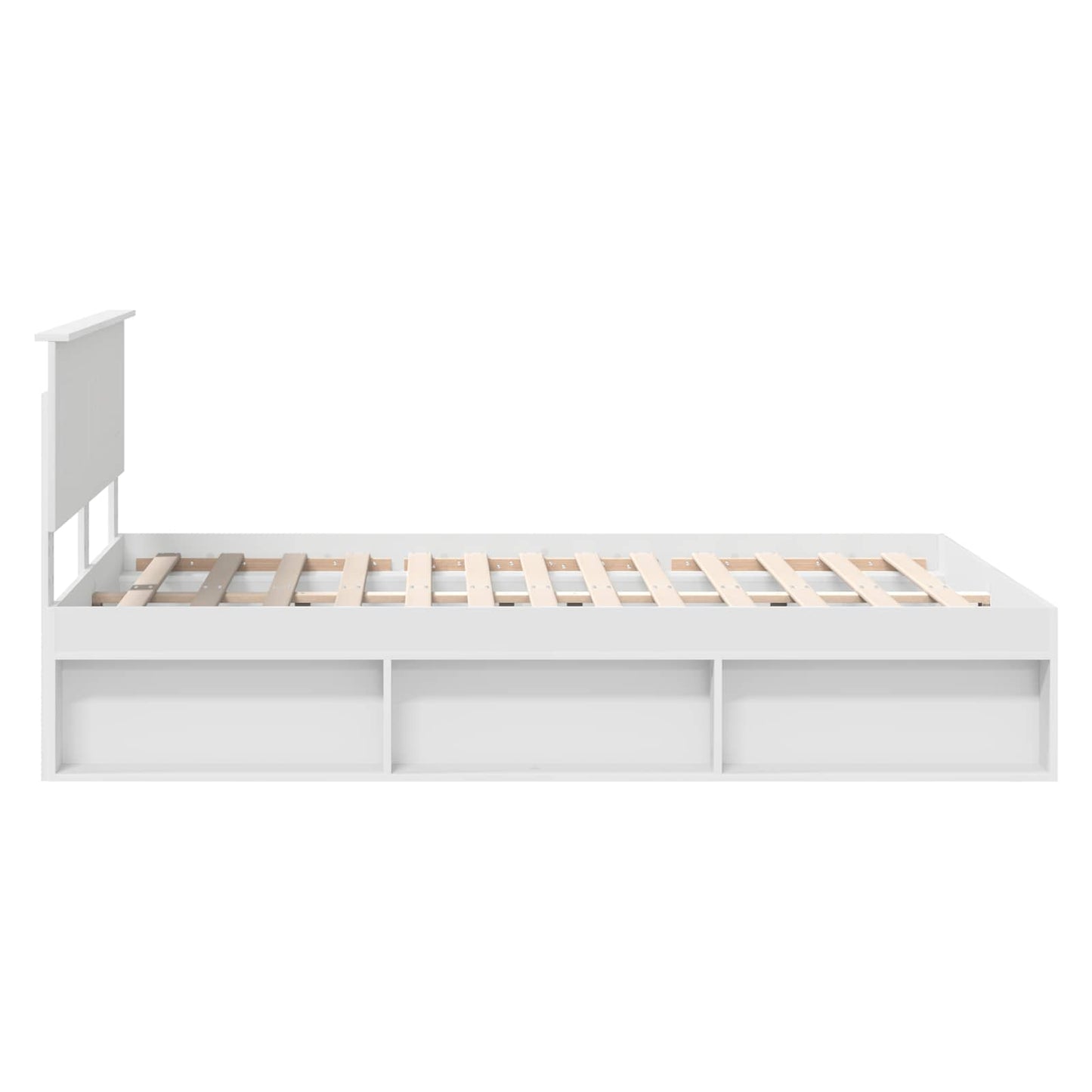 Bedframe met hoofdeinde Wit 140 x 200 cm Bewerkt hout is nu te koop bij PeponiXL, paradijselijk wonen!