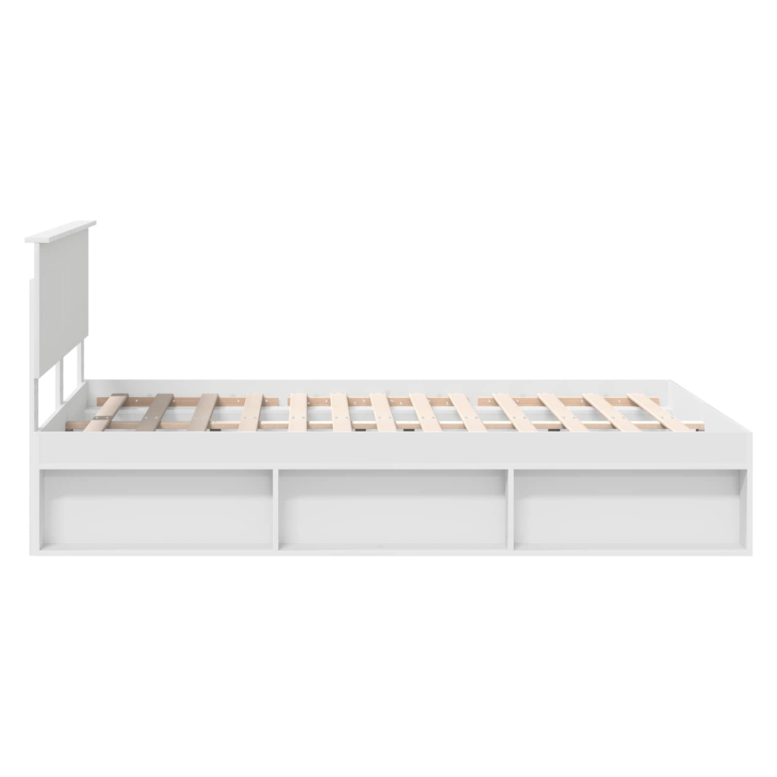 Bedframe met hoofdeinde Wit 140 x 200 cm Bewerkt hout is nu te koop bij PeponiXL, paradijselijk wonen!
