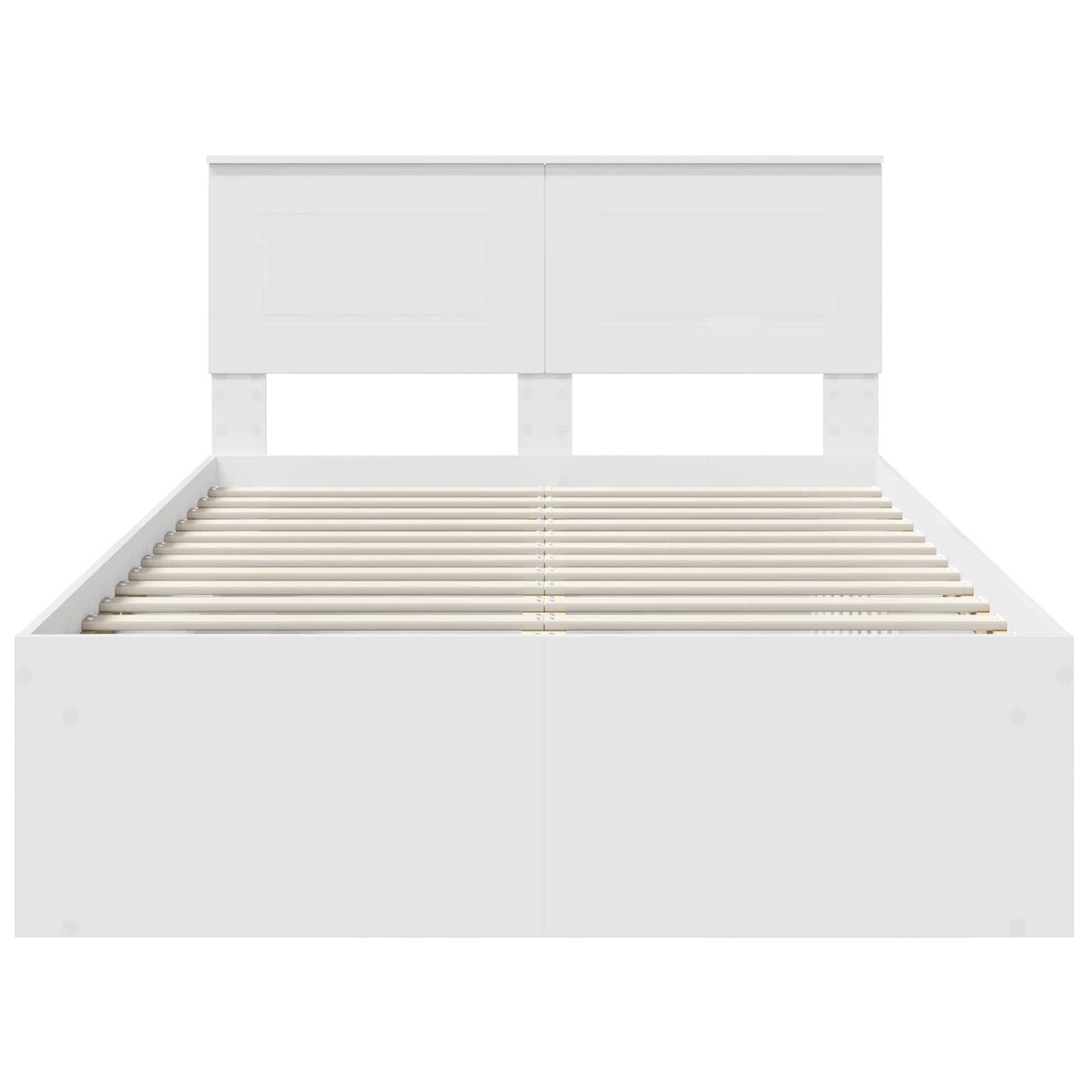Bedframe met hoofdeinde Wit 120 x 190 cm Bewerkt hout is nu te koop bij PeponiXL, paradijselijk wonen!