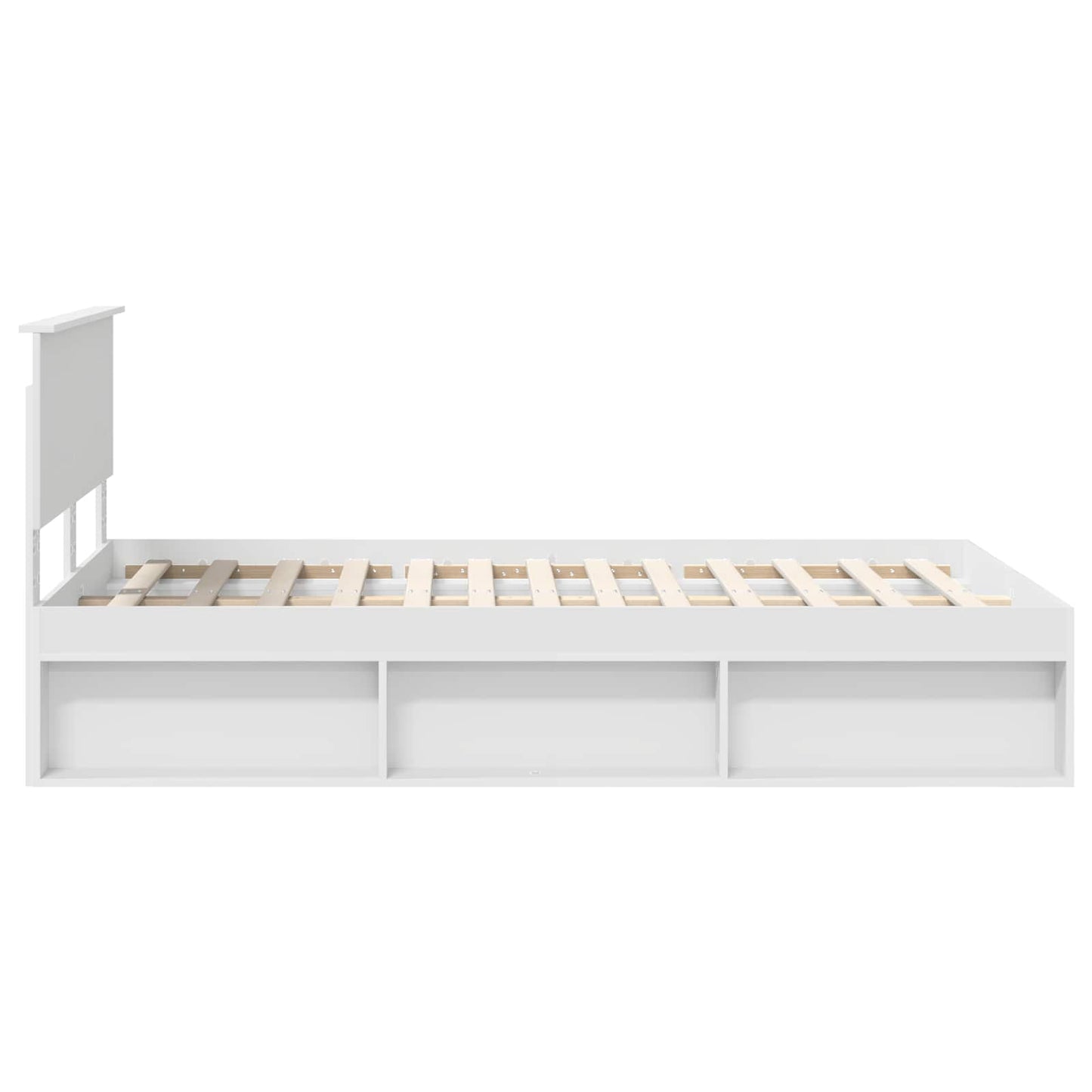 Bedframe met hoofdeinde Wit 120 x 190 cm Bewerkt hout is nu te koop bij PeponiXL, paradijselijk wonen!