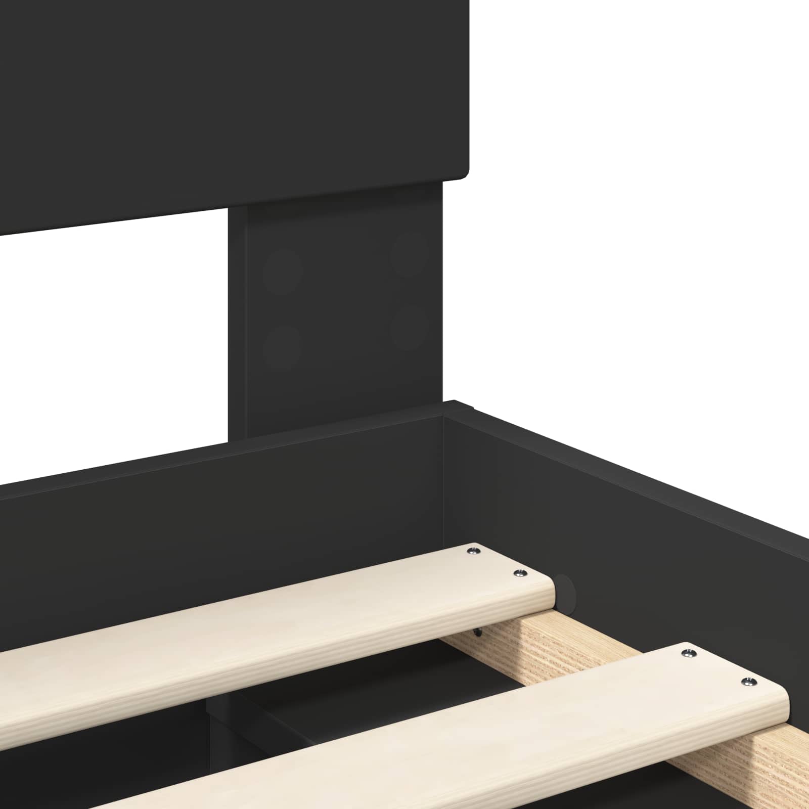 Bedframe met hoofdeinde Zwart 120 x 190 cm Bewerkt hout is nu te koop bij PeponiXL, paradijselijk wonen!