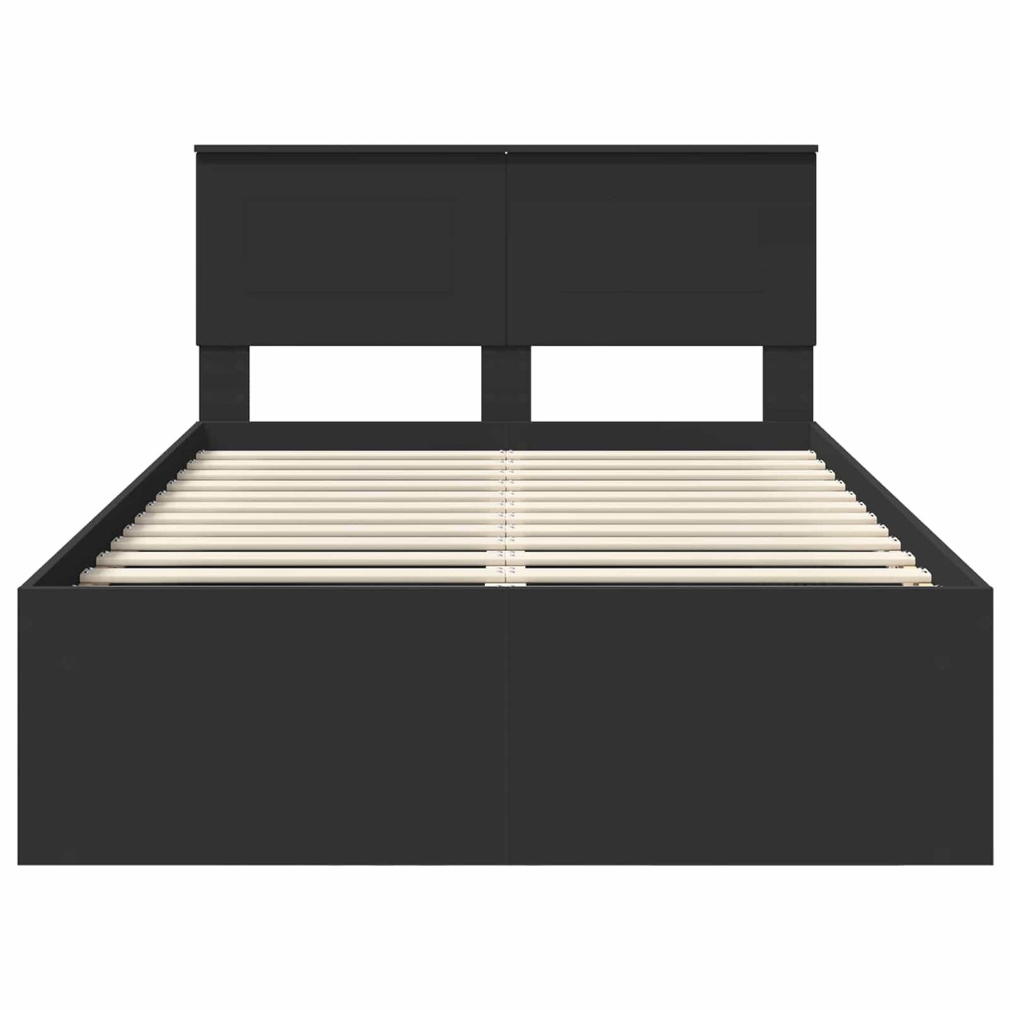 Bedframe met hoofdeinde Zwart 120 x 190 cm Bewerkt hout is nu te koop bij PeponiXL, paradijselijk wonen!