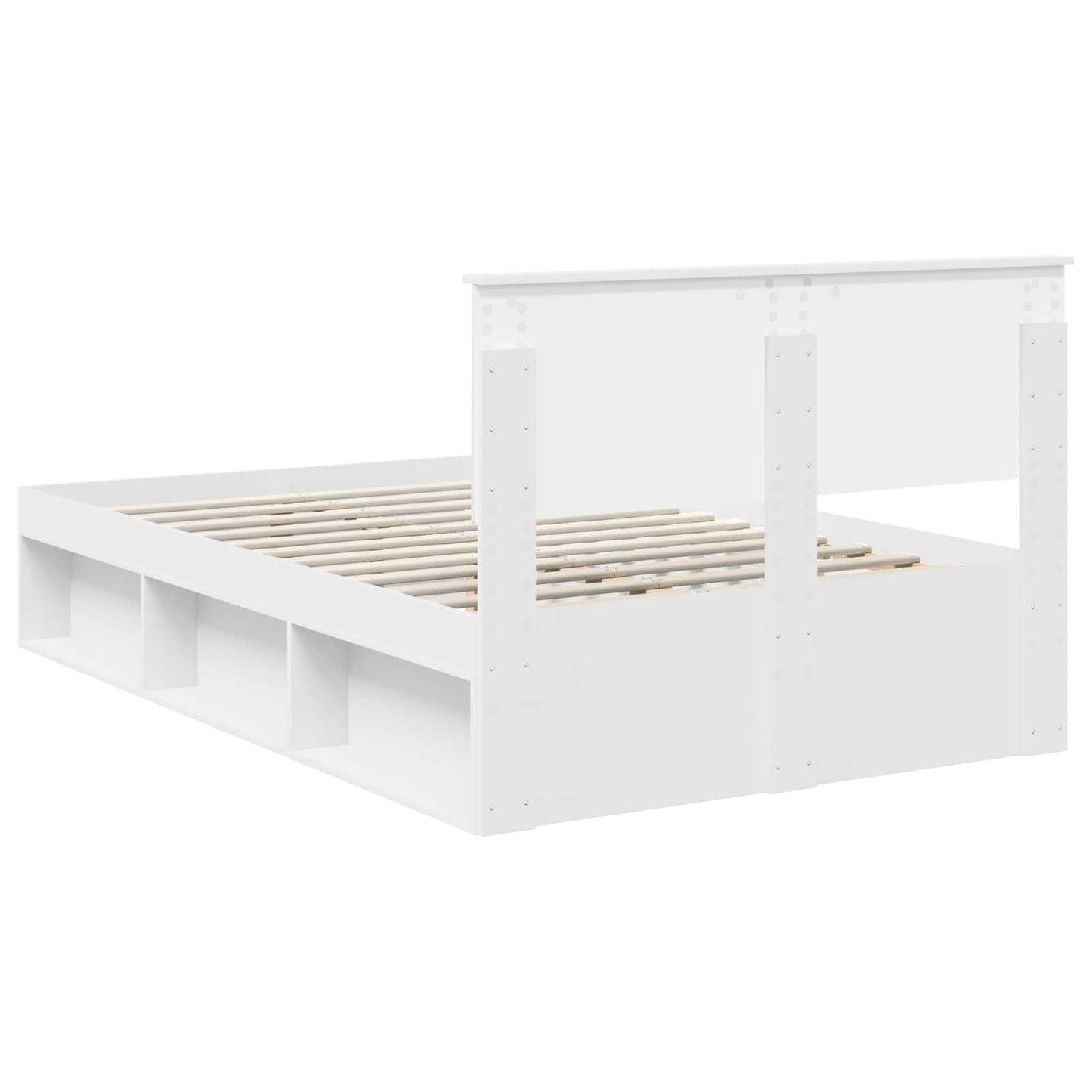 Bedframe met hoofdeinde Wit 120 x 200 cm Bewerkt hout is nu te koop bij PeponiXL, paradijselijk wonen!