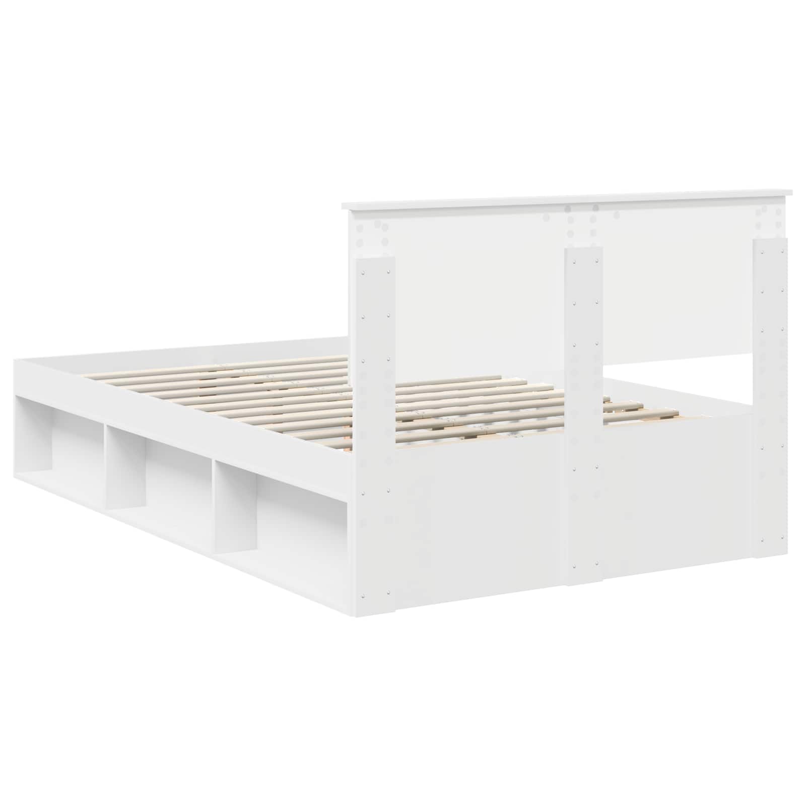Bedframe met hoofdeinde Wit 120 x 200 cm Bewerkt hout is nu te koop bij PeponiXL, paradijselijk wonen!