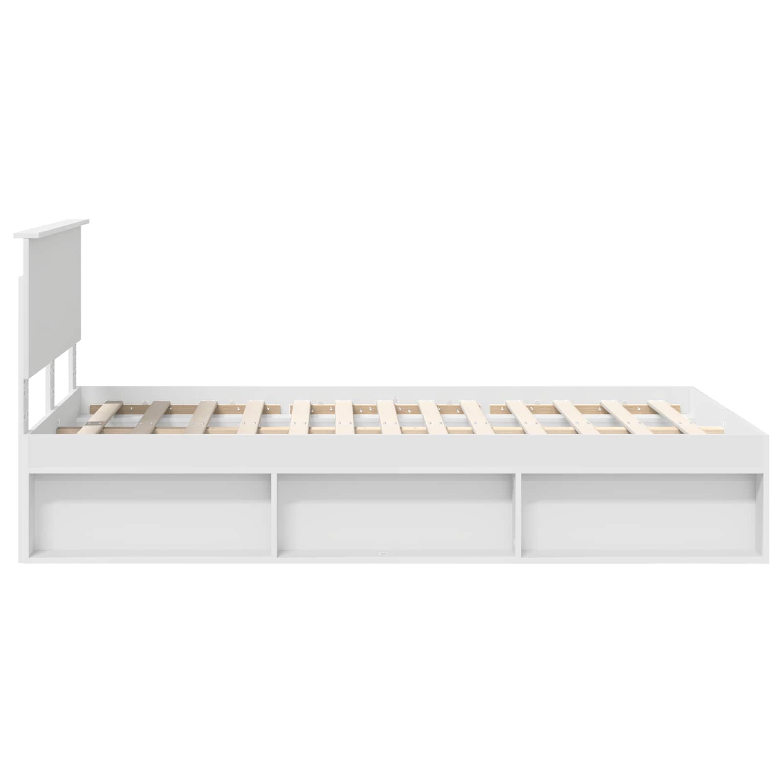 Bedframe met hoofdeinde Wit 120 x 200 cm Bewerkt hout is nu te koop bij PeponiXL, paradijselijk wonen!