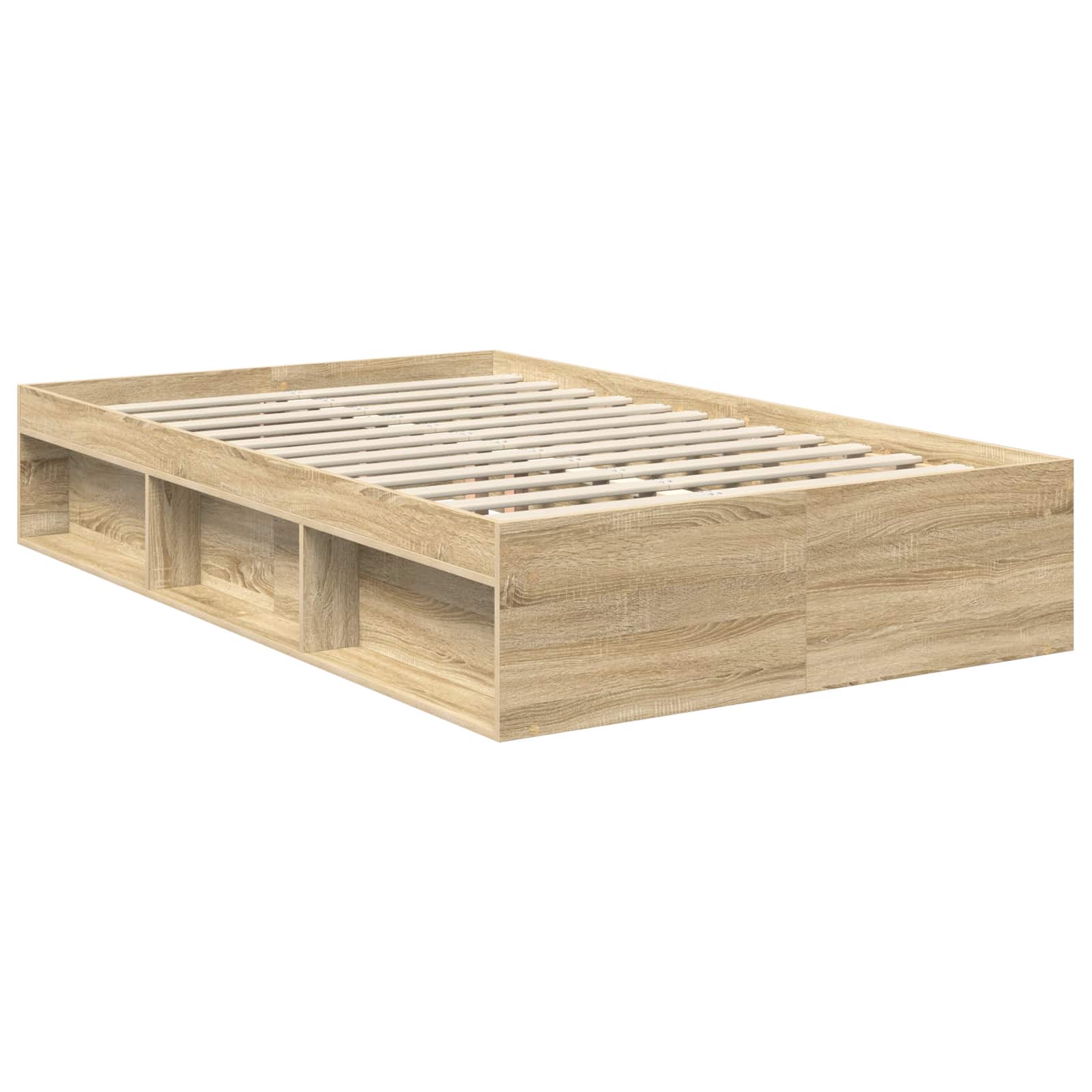 Bedframe met hoofdeinde Sonoma 120 x 200 cm Bewerkt hout is nu te koop bij PeponiXL, paradijselijk wonen!