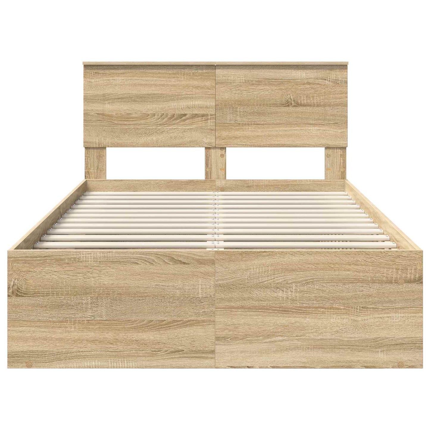 Bedframe met hoofdeinde Sonoma 120 x 200 cm Bewerkt hout is nu te koop bij PeponiXL, paradijselijk wonen!