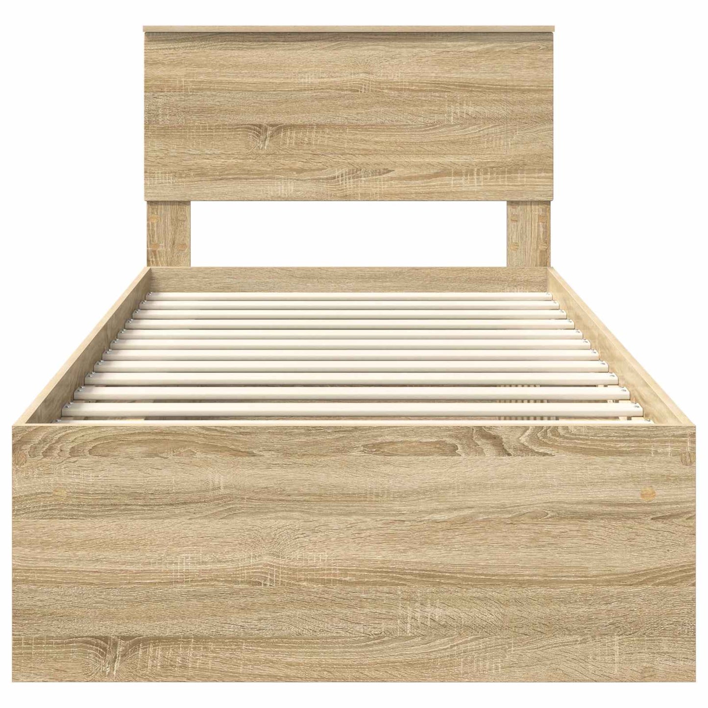 Bedframe met hoofdeinde Sonoma 100 x 200 cm Bewerkt hout is nu te koop bij PeponiXL, paradijselijk wonen!