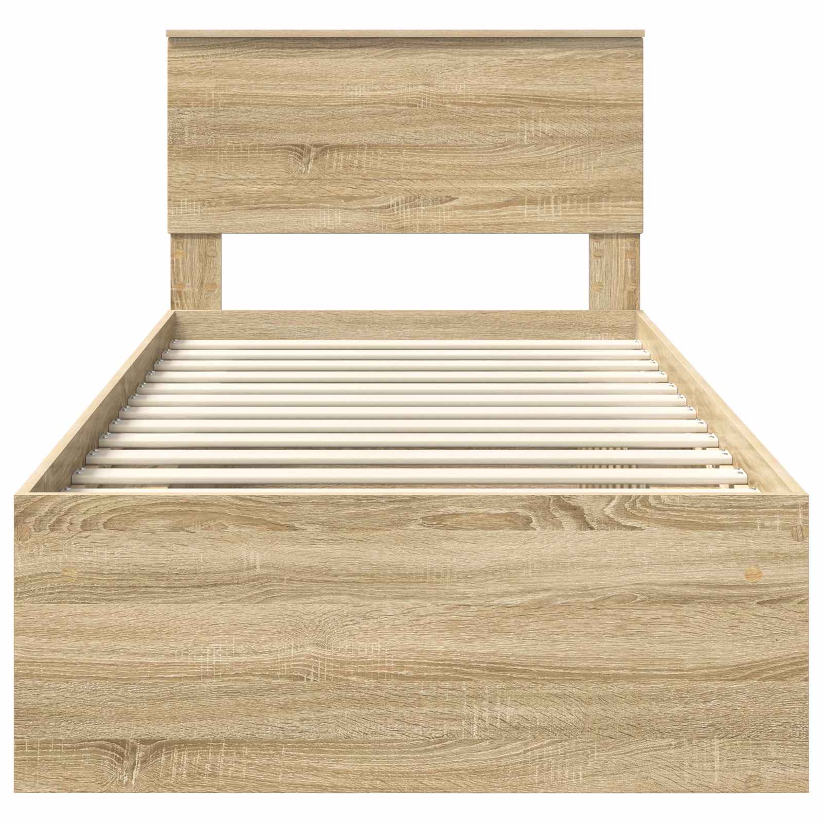 Bedframe met hoofdeinde Sonoma 100 x 200 cm Bewerkt hout is nu te koop bij PeponiXL, paradijselijk wonen!