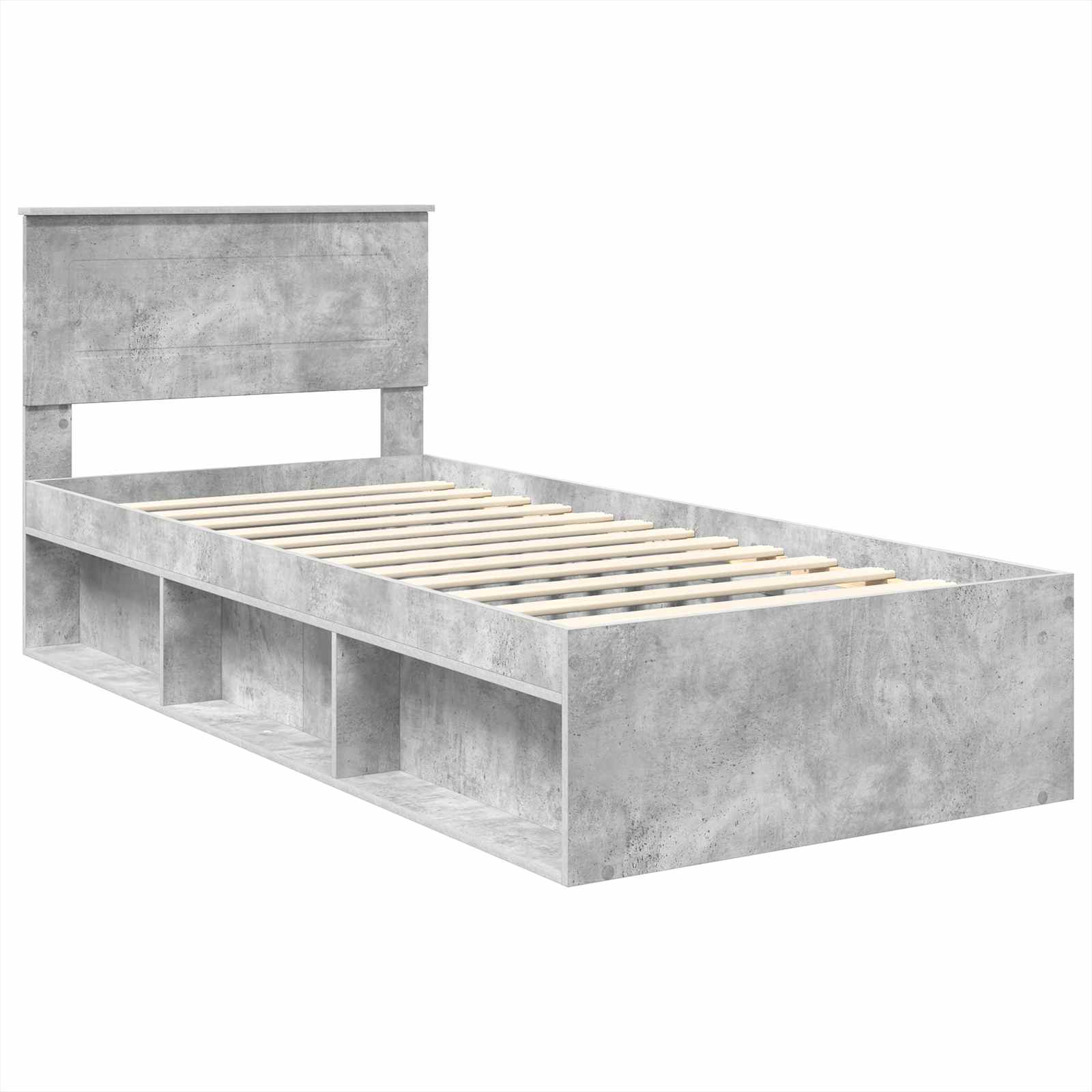 Bedframe Concerte Grijs 100 x 200 cm Bewerkt hout is nu te koop bij PeponiXL, paradijselijk wonen!
