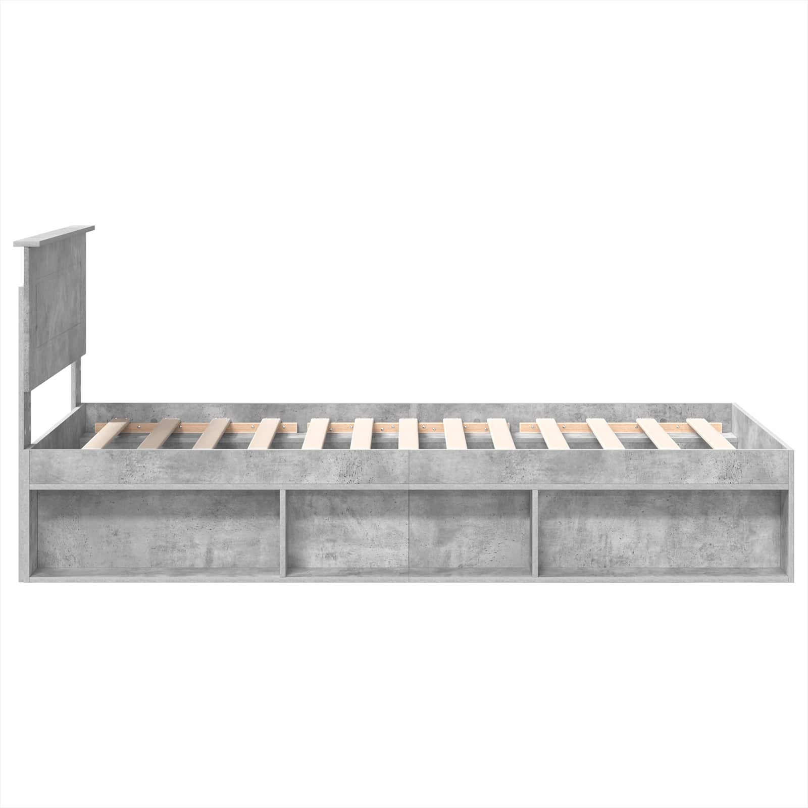 Bedframe Concerte Grijs 100 x 200 cm Bewerkt hout is nu te koop bij PeponiXL, paradijselijk wonen!