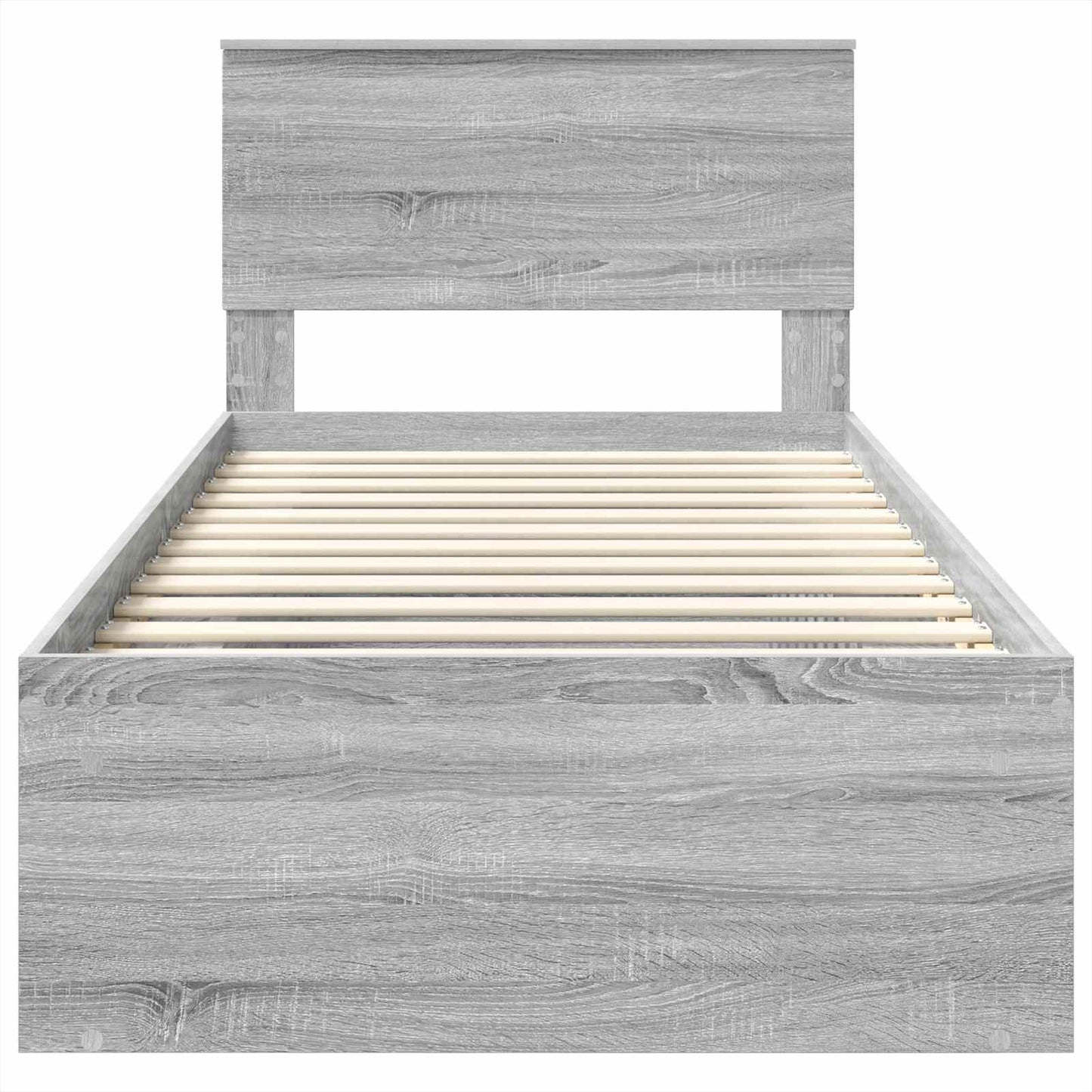 Bedframe met hoofdeinde Grijs Sonoma 100 x 200 cm Bewerkt hout is nu te koop bij PeponiXL, paradijselijk wonen!