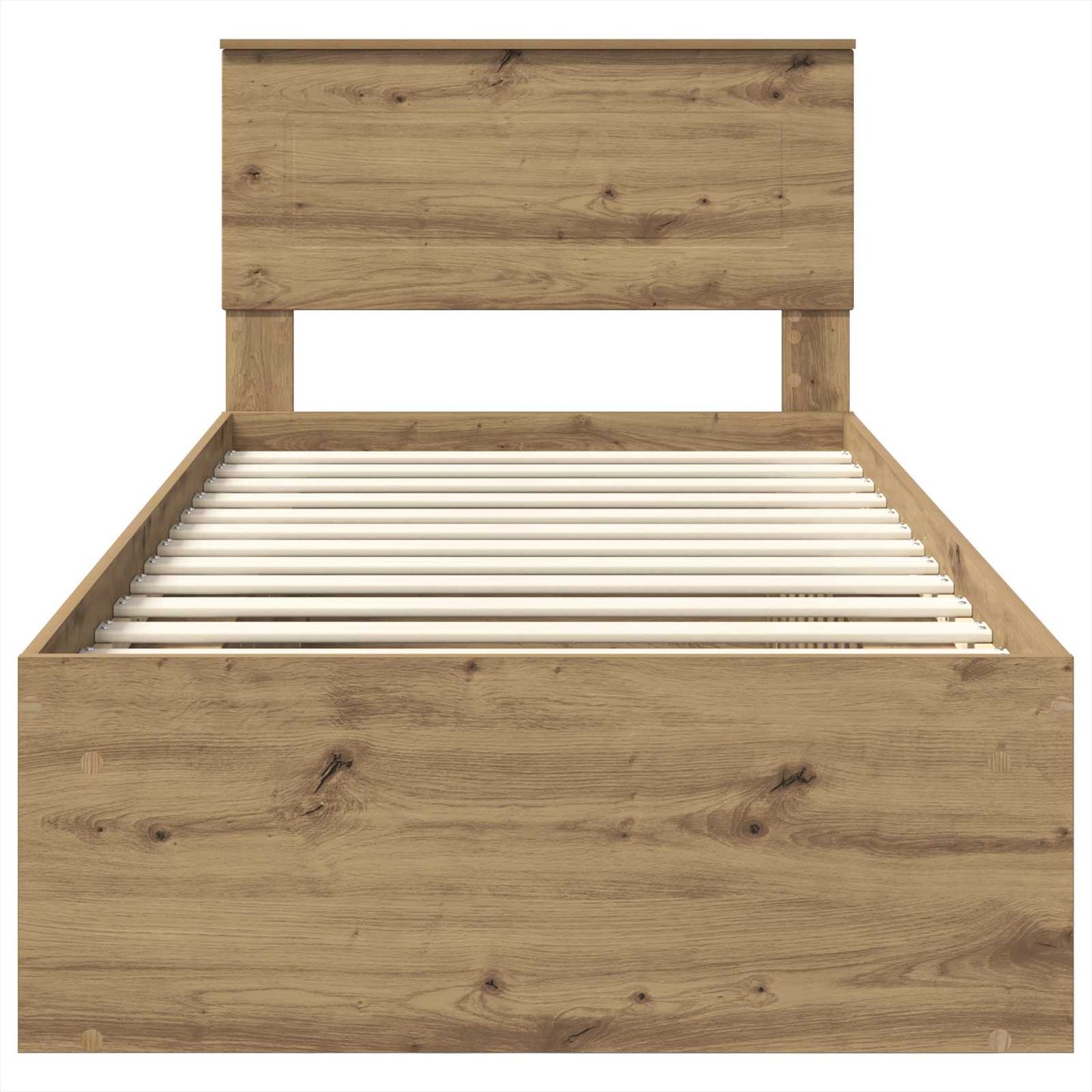 Bedframe Ambachtelijk eiken 100 x 200 cm Bewerkt hout is nu te koop bij PeponiXL, paradijselijk wonen!
