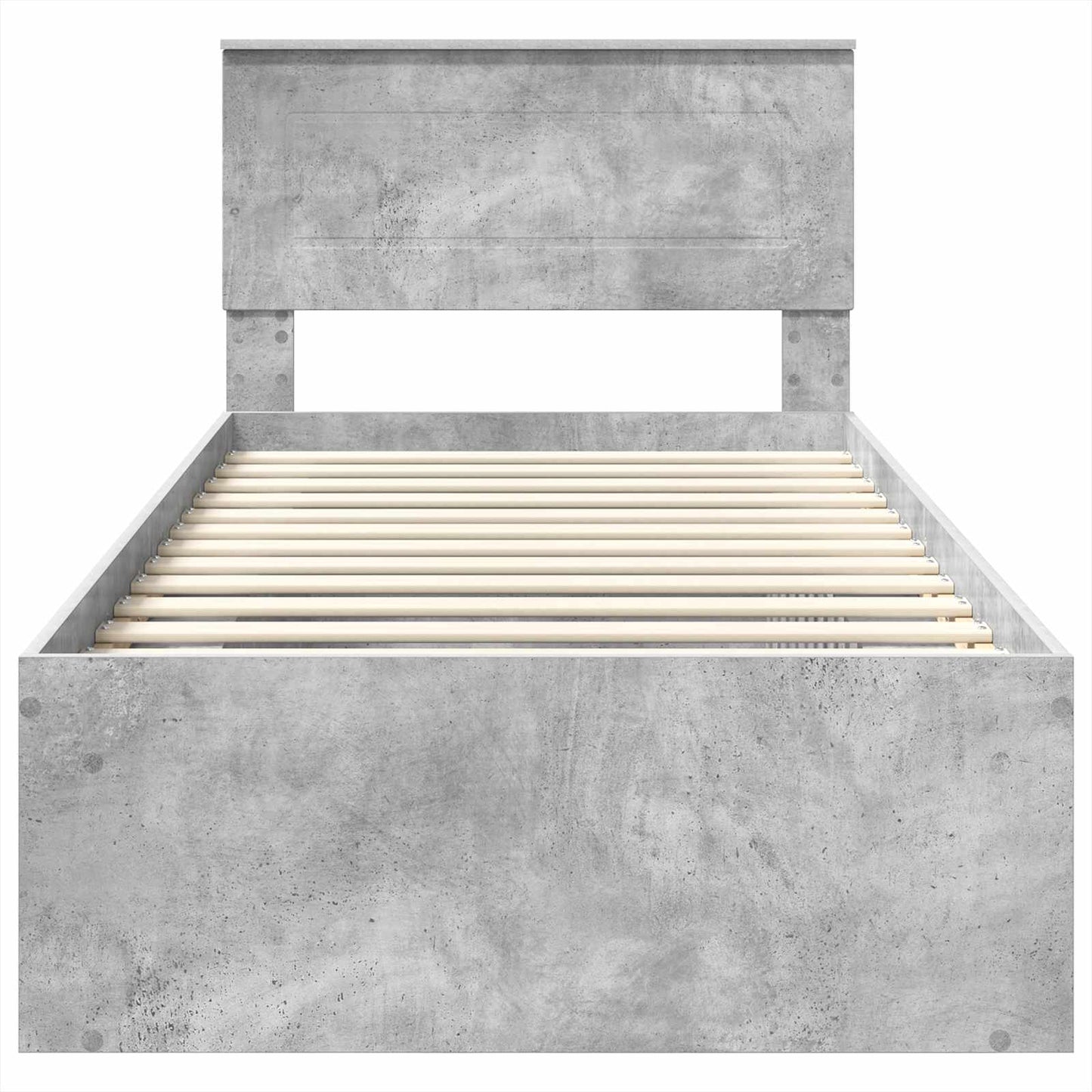 Bedframe met hoofdeinde Concerte Grijs 90 x 190 cm Bewerkt hout is nu te koop bij PeponiXL, paradijselijk wonen!