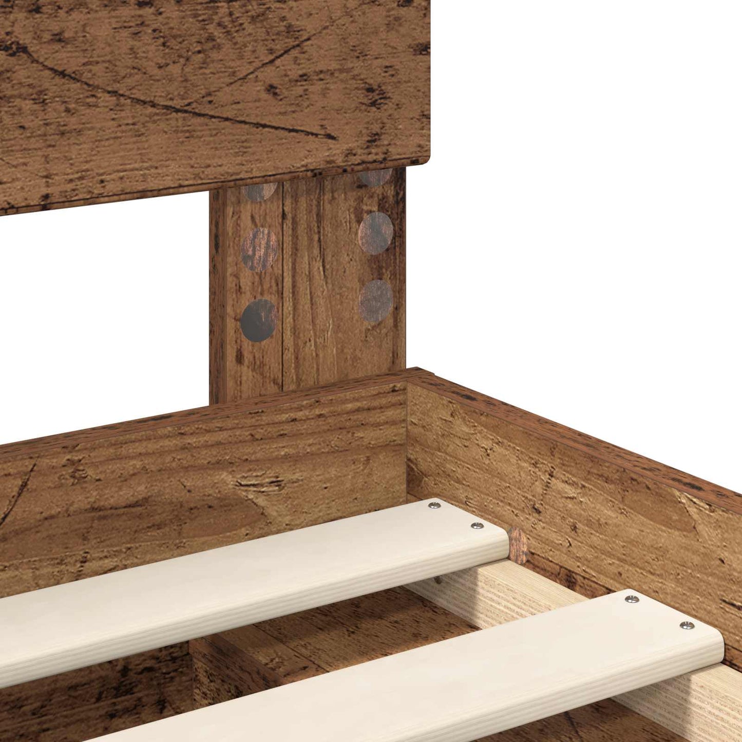 Bedframe met hoofdeinde Oudhout 90 x 200 cm Bewerkt hout is nu te koop bij PeponiXL, paradijselijk wonen!