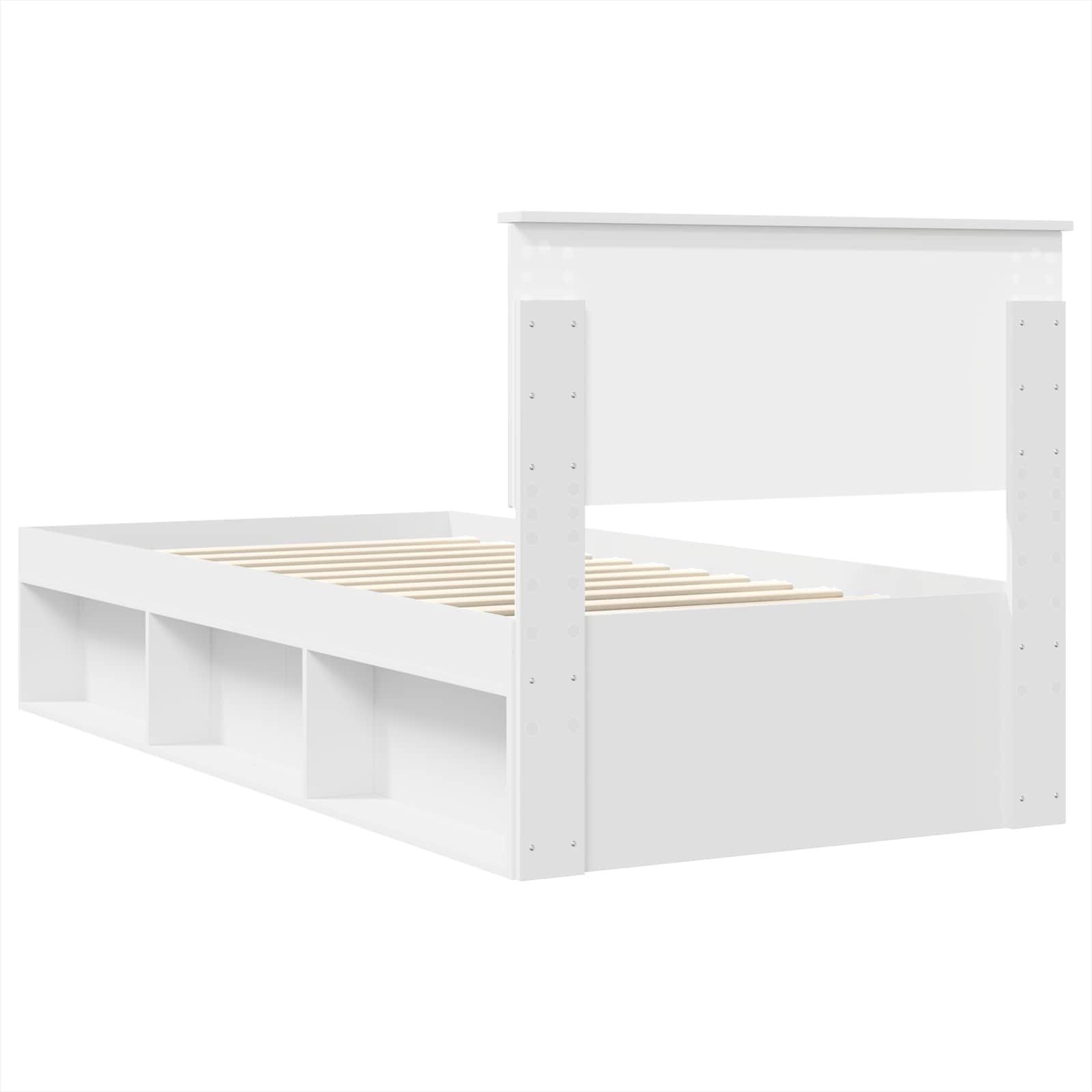 Bedframe met hoofdeinde Wit 75 x 190 cm Bewerkt hout is nu te koop bij PeponiXL, paradijselijk wonen!