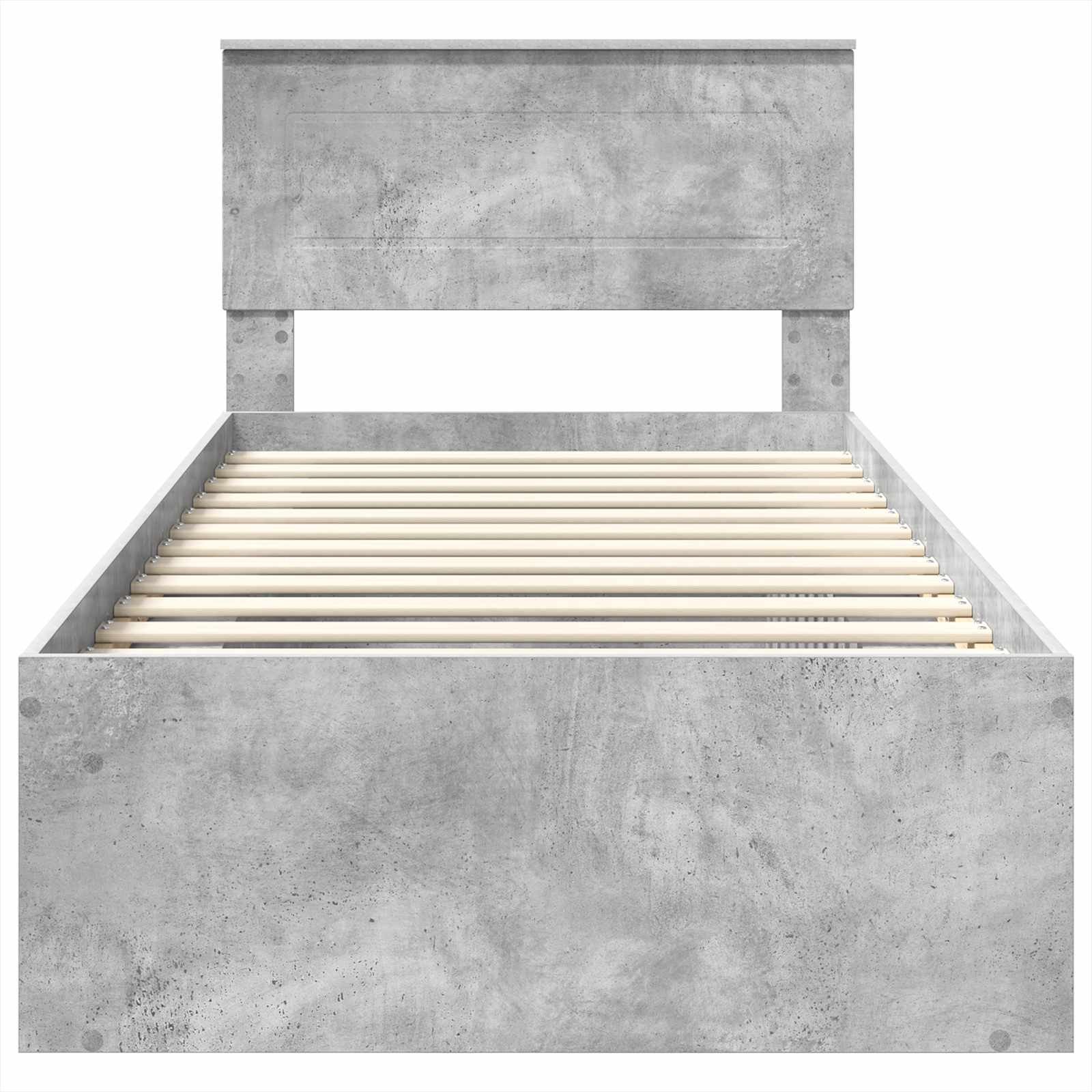 Bedframe met hoofdeinde Concerte Grijs 75 x 190 cm Bewerkt hout is nu te koop bij PeponiXL, paradijselijk wonen!
