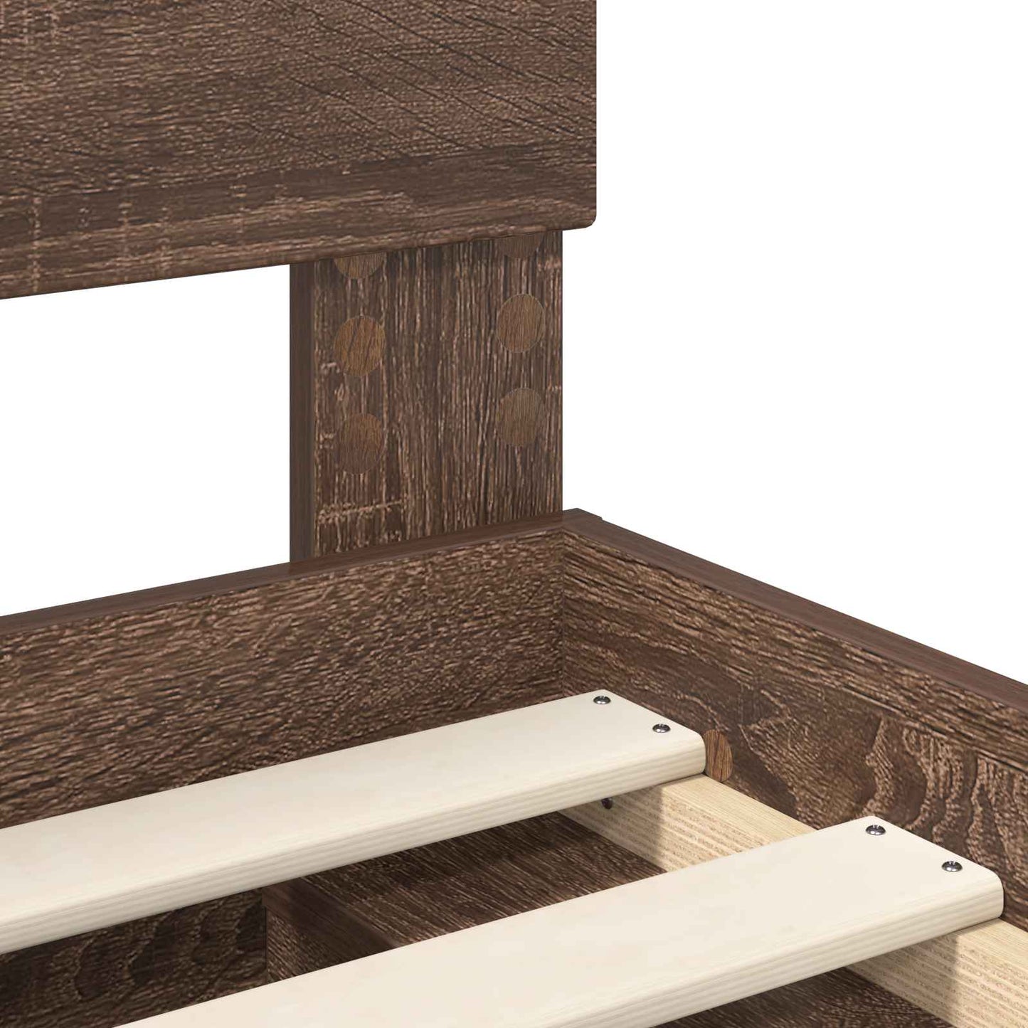 Bedframe met hoofdeinde Bruin Eiken 75 x 190 cm Bewerkt hout is nu te koop bij PeponiXL, paradijselijk wonen!