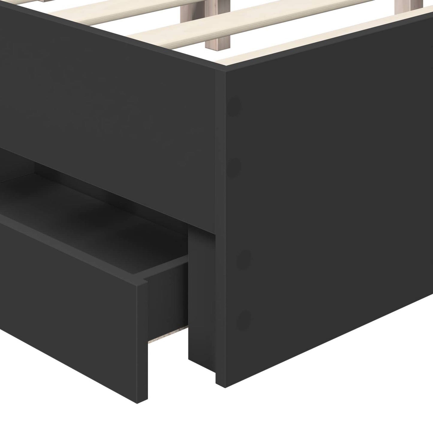 Bedframe met lade met opslag Zwart 200 x 200 cm Ingenieurshout is nu te koop bij PeponiXL, paradijselijk wonen!