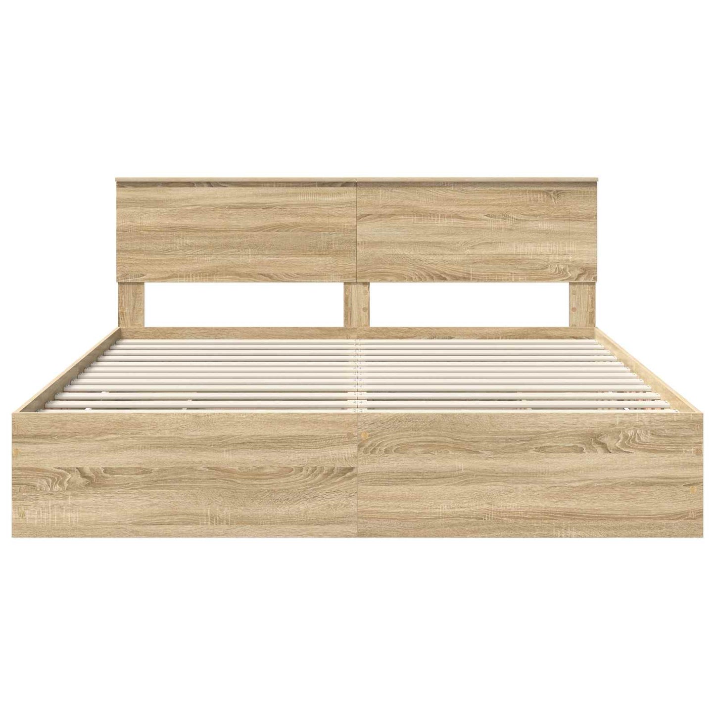 Bedframe met lade Sonoma Eiken 200 x 200 cm Ingenieurshout is nu te koop bij PeponiXL, paradijselijk wonen!