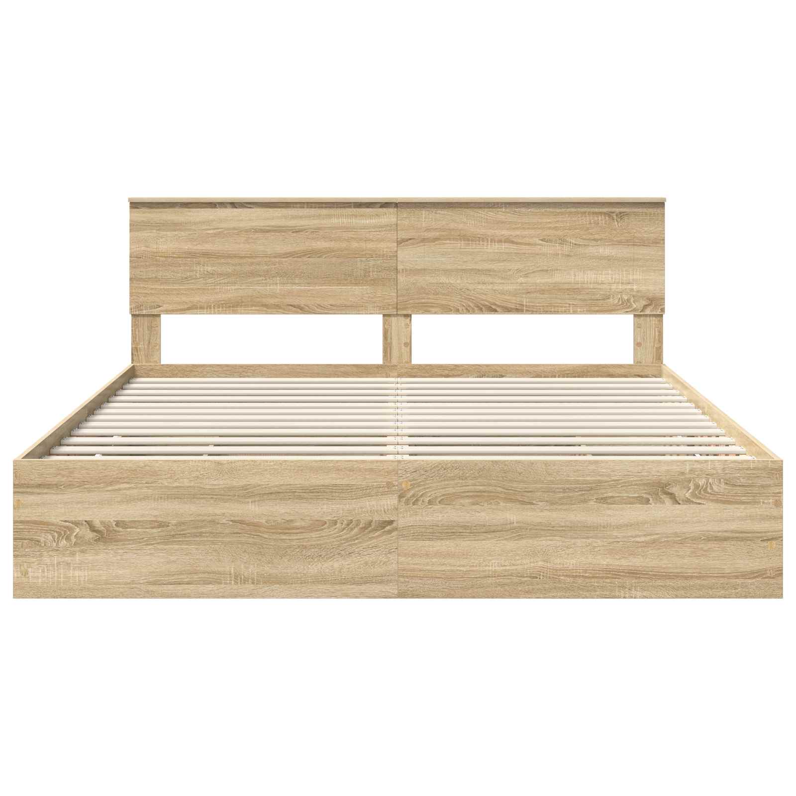 Bedframe met lade Sonoma Eiken 200 x 200 cm Ingenieurshout is nu te koop bij PeponiXL, paradijselijk wonen!