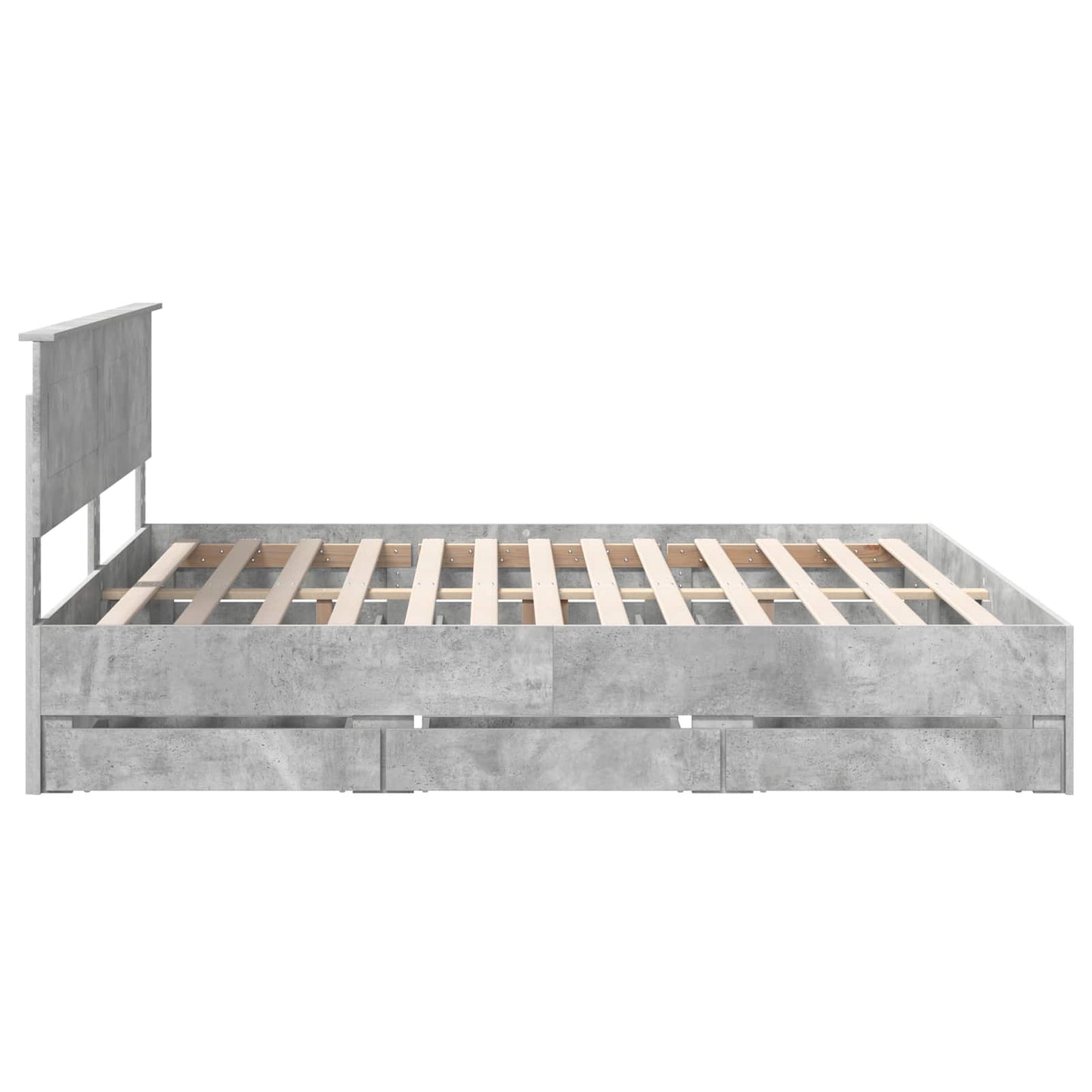Bedframe met lade Beton Grijs 200 x 200 cm Ingenieurshout is nu te koop bij PeponiXL, paradijselijk wonen!