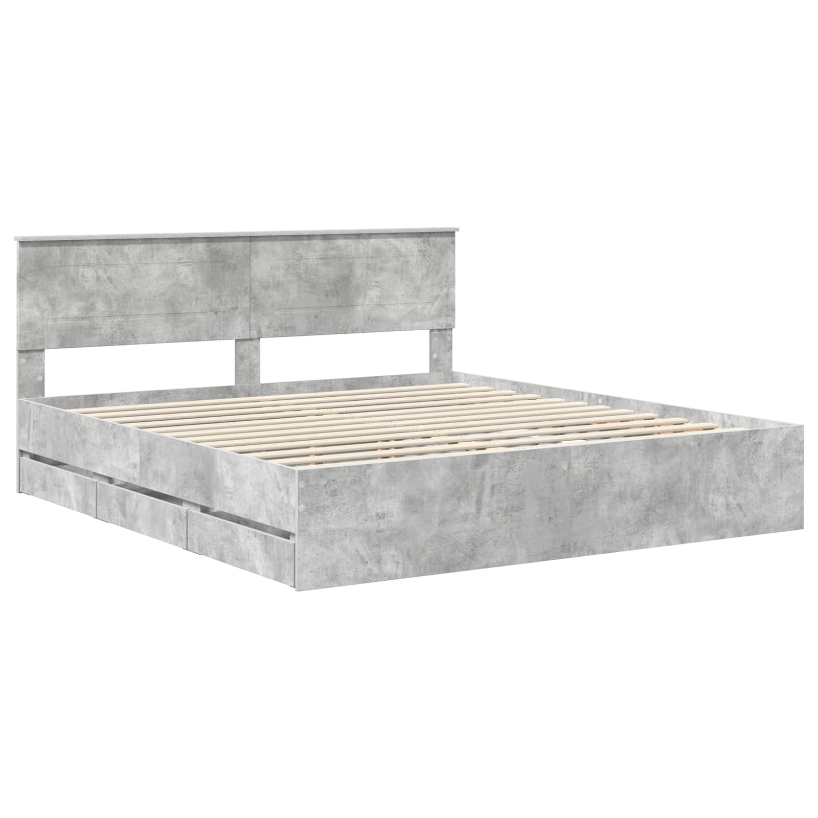 Bedframe met lade Beton Grijs 180 x 200 cm Ingenieurshout is nu te koop bij PeponiXL, paradijselijk wonen!