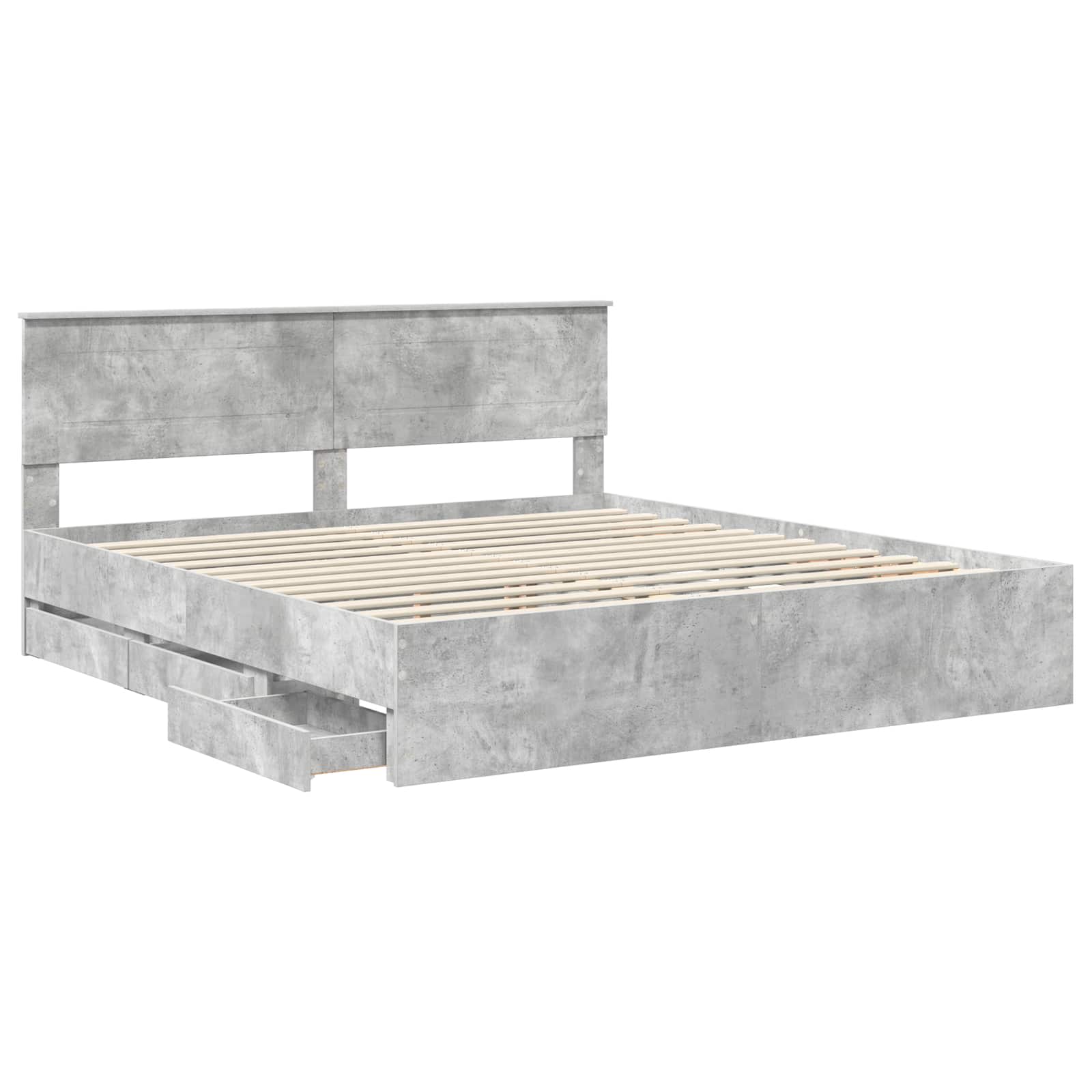 Bedframe met lade Beton Grijs 180 x 200 cm Ingenieurshout is nu te koop bij PeponiXL, paradijselijk wonen!