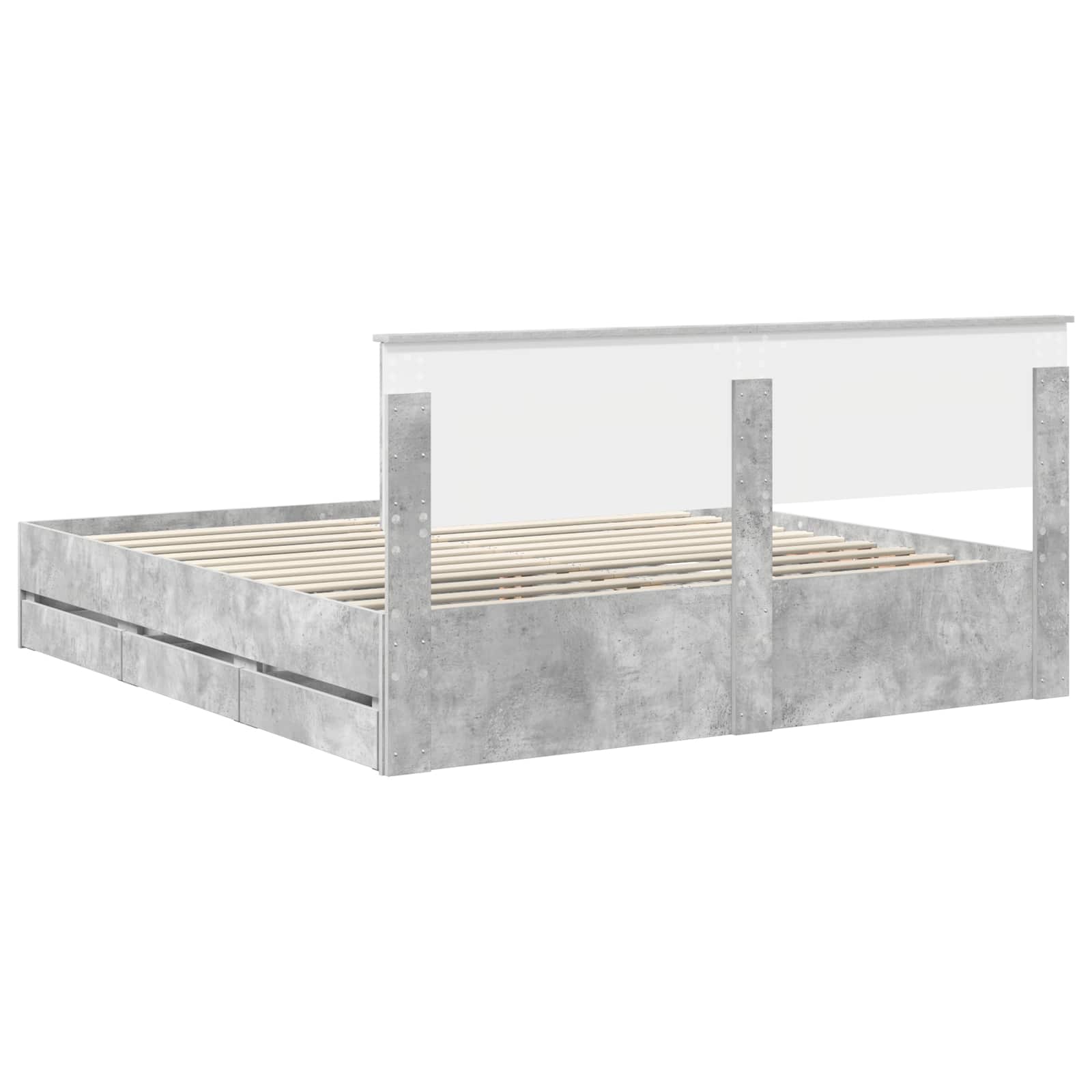 Bedframe met lade Beton Grijs 180 x 200 cm Ingenieurshout is nu te koop bij PeponiXL, paradijselijk wonen!