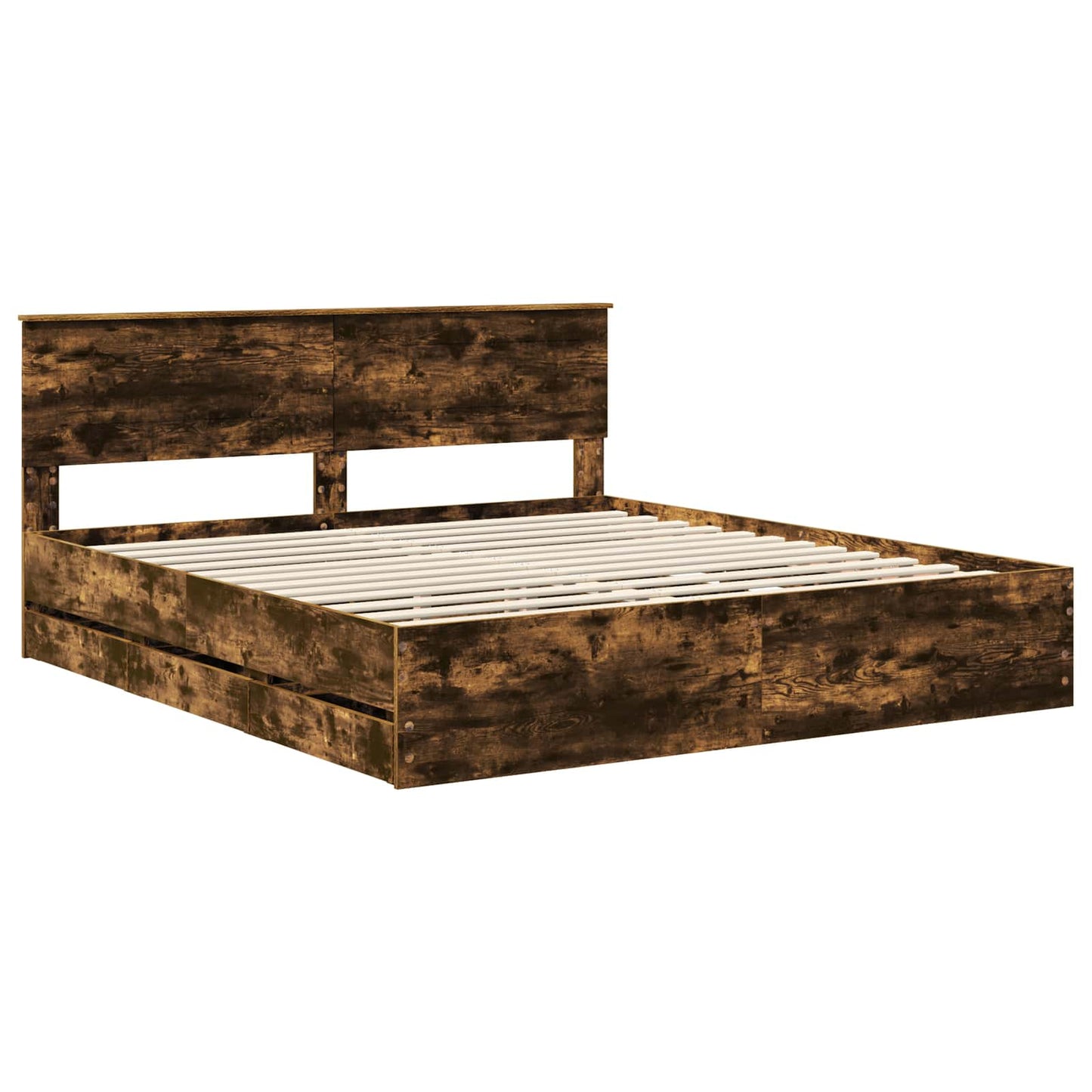 Bedframe met lade Gerookt eiken 180 x 200 cm Ingenieurshout is nu te koop bij PeponiXL, paradijselijk wonen!