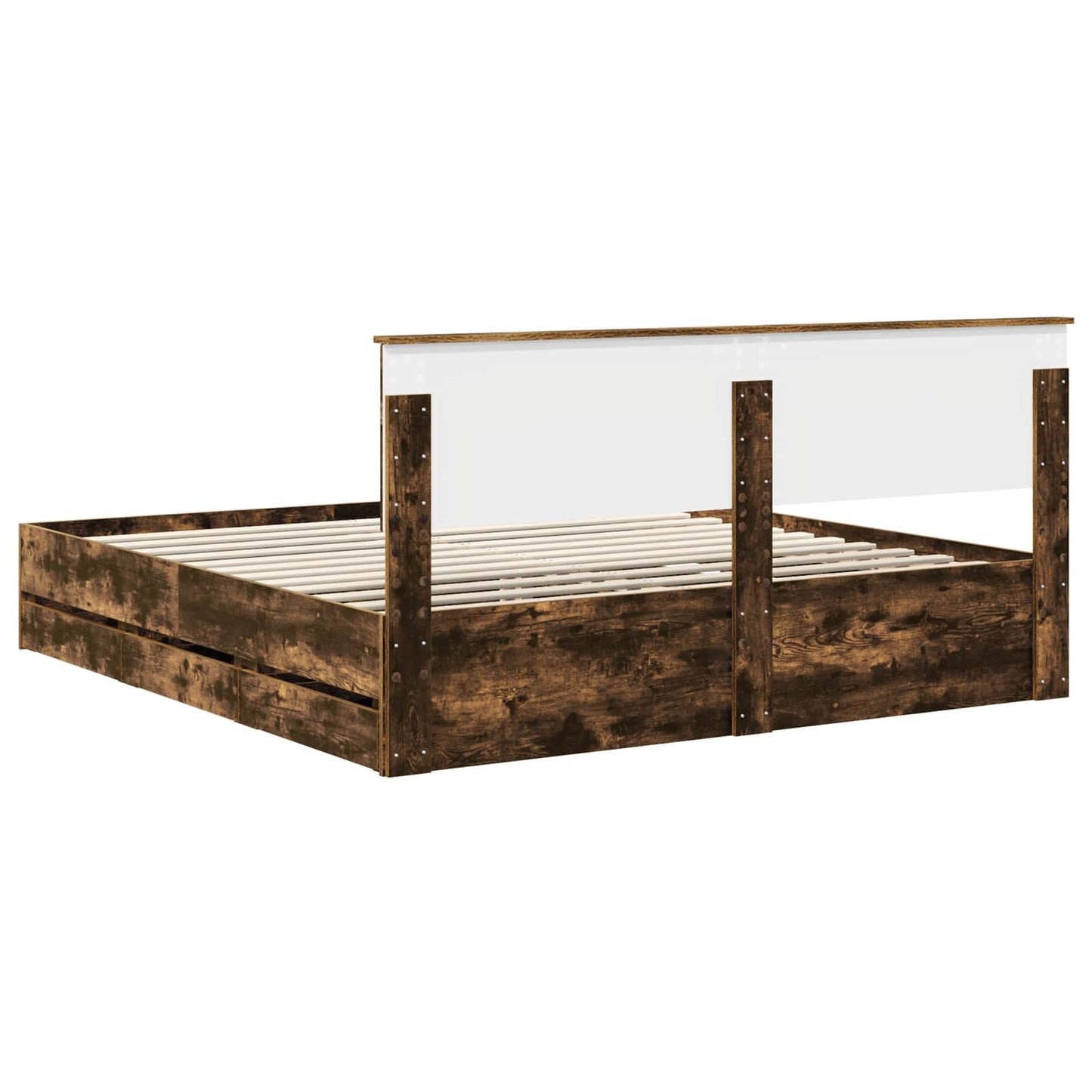Bedframe met lade Gerookt eiken 180 x 200 cm Ingenieurshout is nu te koop bij PeponiXL, paradijselijk wonen!