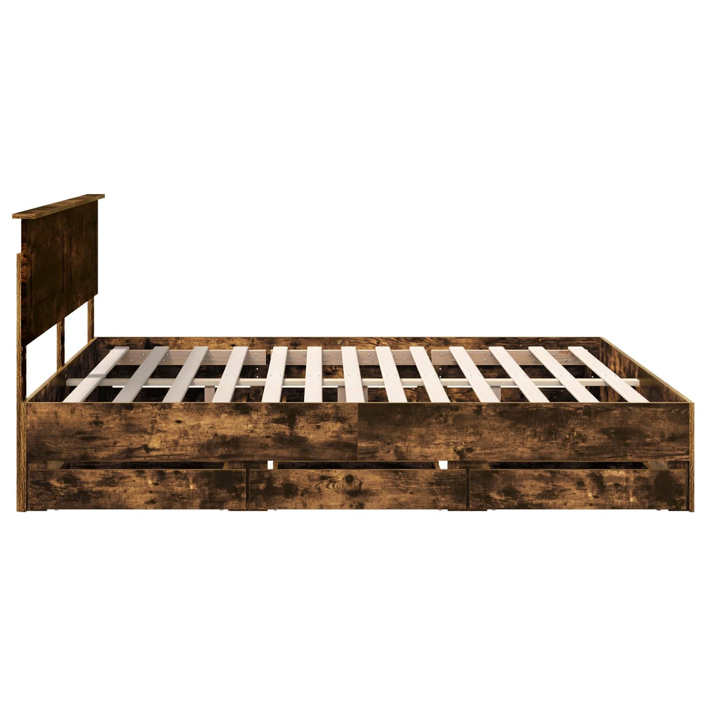 Bedframe met lade Gerookt eiken 180 x 200 cm Ingenieurshout is nu te koop bij PeponiXL, paradijselijk wonen!