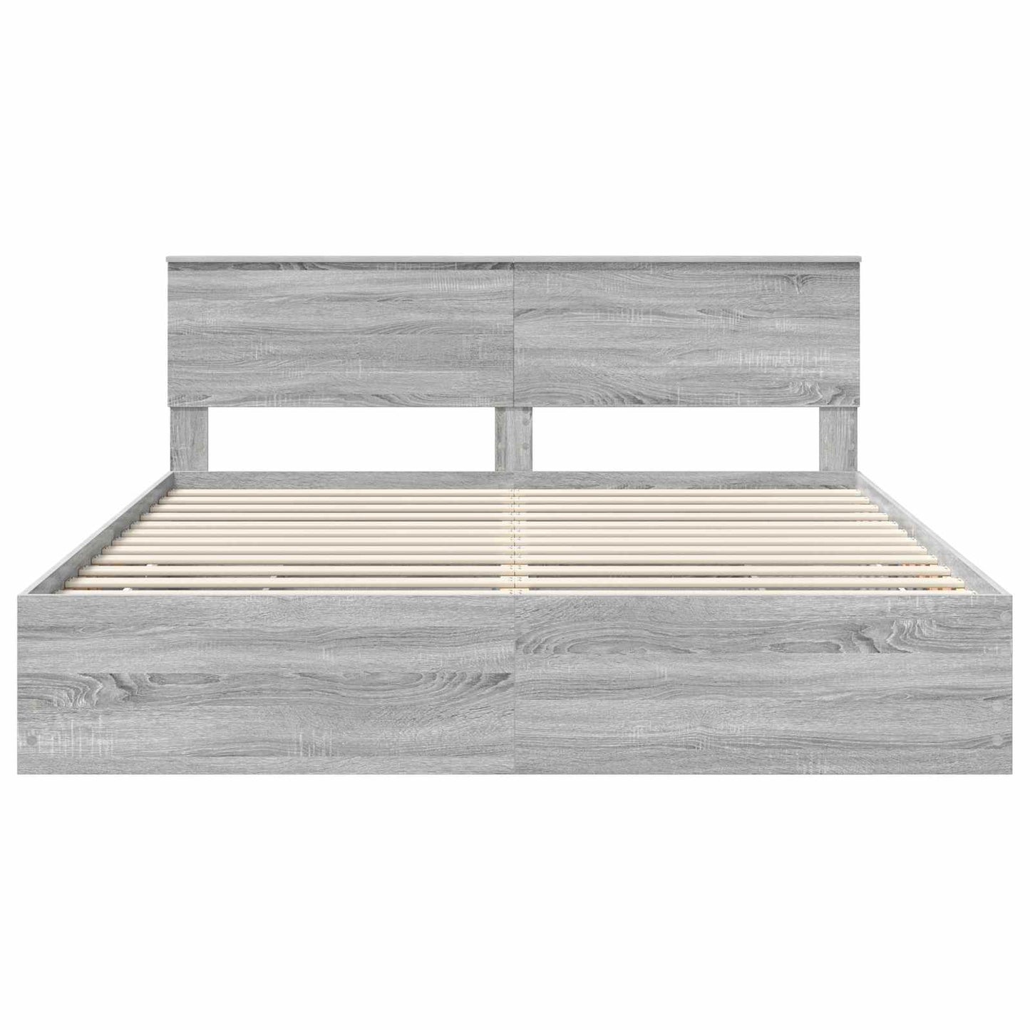 Bedframe met lade Grijs Sonoma 180 x 200 cm Ingenieurshout is nu te koop bij PeponiXL, paradijselijk wonen!