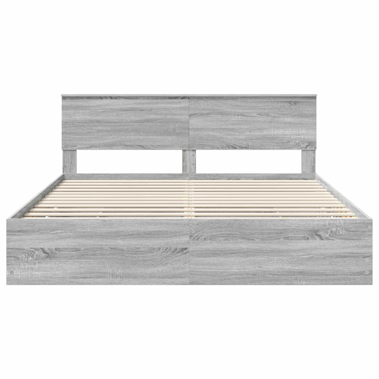 Bedframe met lade Grijs Sonoma 180 x 200 cm Ingenieurshout is nu te koop bij PeponiXL, paradijselijk wonen!