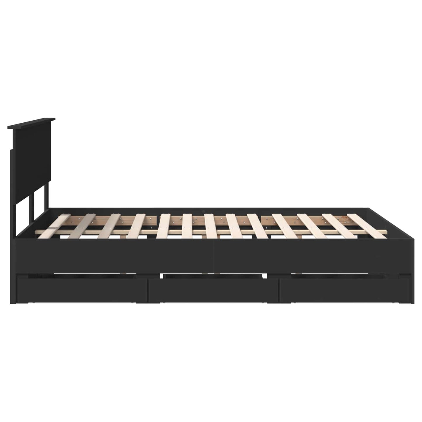 Bedframe met lade met opslag Zwart 160 x 200 cm Ingenieurshout is nu te koop bij PeponiXL, paradijselijk wonen!