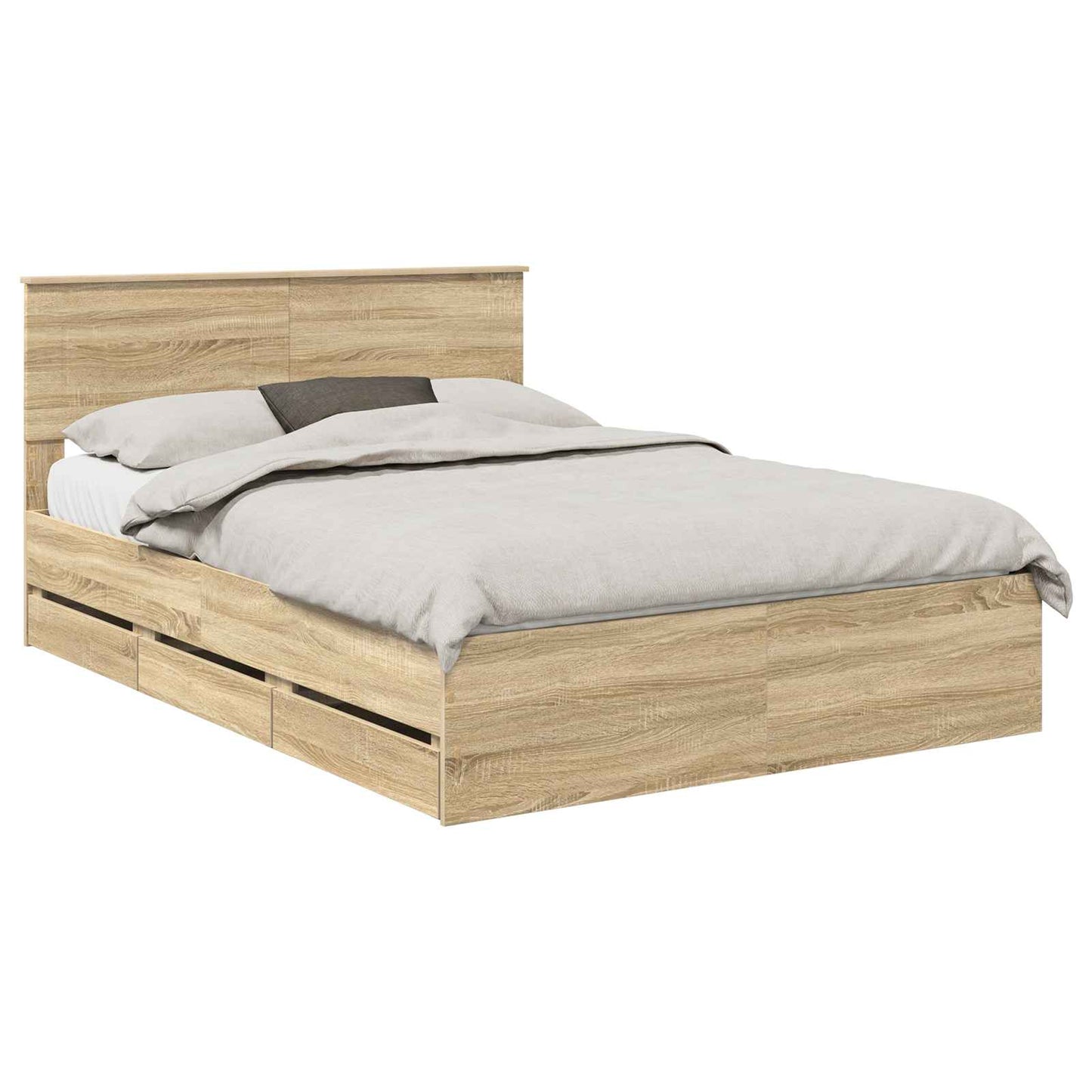 Bedframe met lade Sonoma Eiken 160 x 200 cm Ingenieurshout is nu te koop bij PeponiXL, paradijselijk wonen!