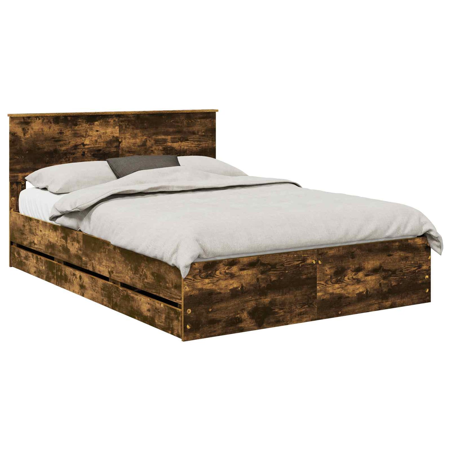 Bedframe met lade Gerookt eiken 160 x 200 cm Ingenieurshout is nu te koop bij PeponiXL, paradijselijk wonen!
