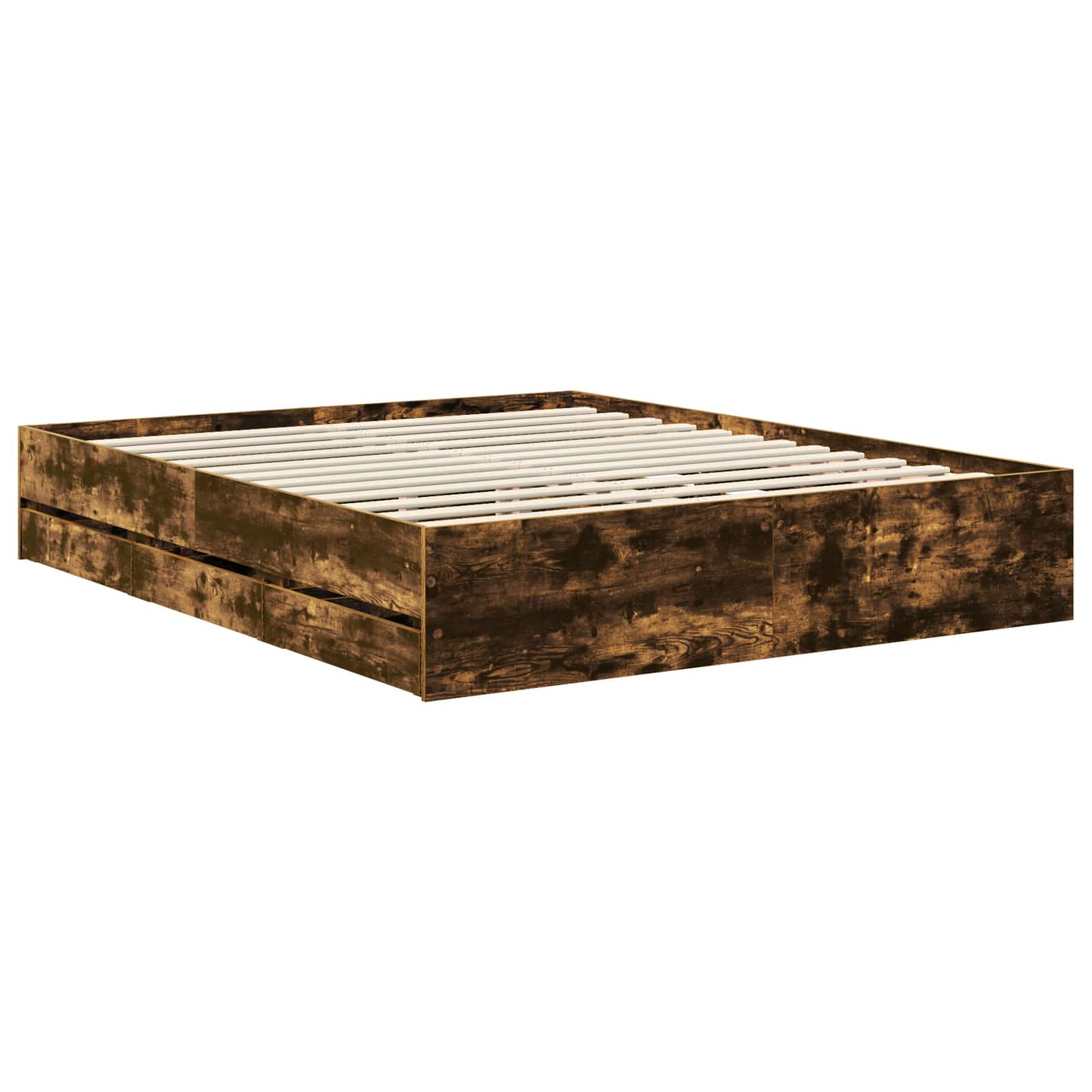 Bedframe met lade Gerookt eiken 160 x 200 cm Ingenieurshout is nu te koop bij PeponiXL, paradijselijk wonen!