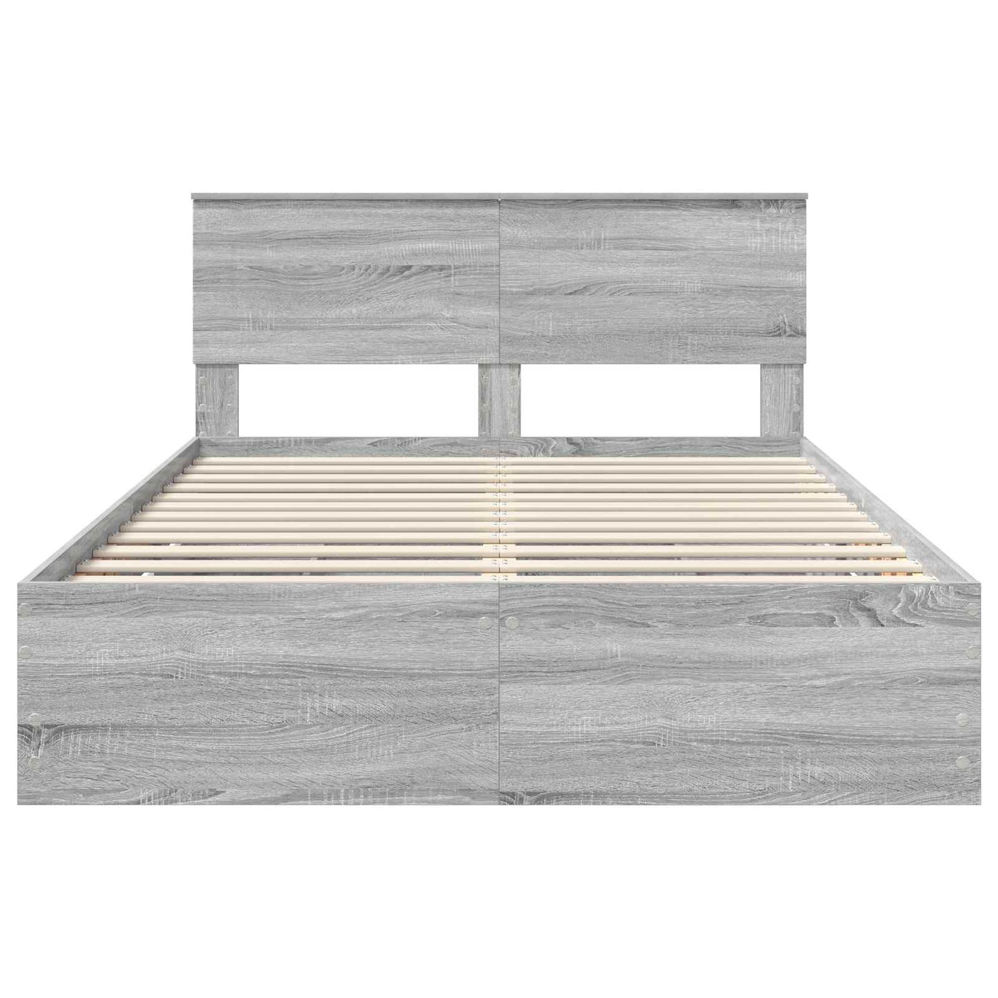 Bedframe met lade Grijs Sonoma 160 x 200 cm Ingenieurshout is nu te koop bij PeponiXL, paradijselijk wonen!