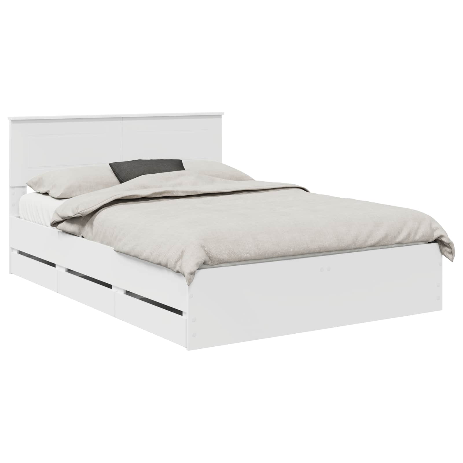 Bedframe met lade met opslag Wit 150 x 200 cm Ingenieurshout is nu te koop bij PeponiXL, paradijselijk wonen!