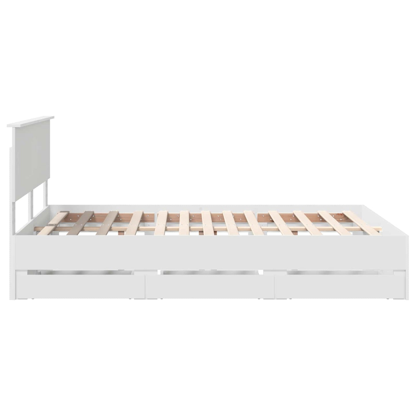 Bedframe met lade met opslag Wit 150 x 200 cm Ingenieurshout is nu te koop bij PeponiXL, paradijselijk wonen!