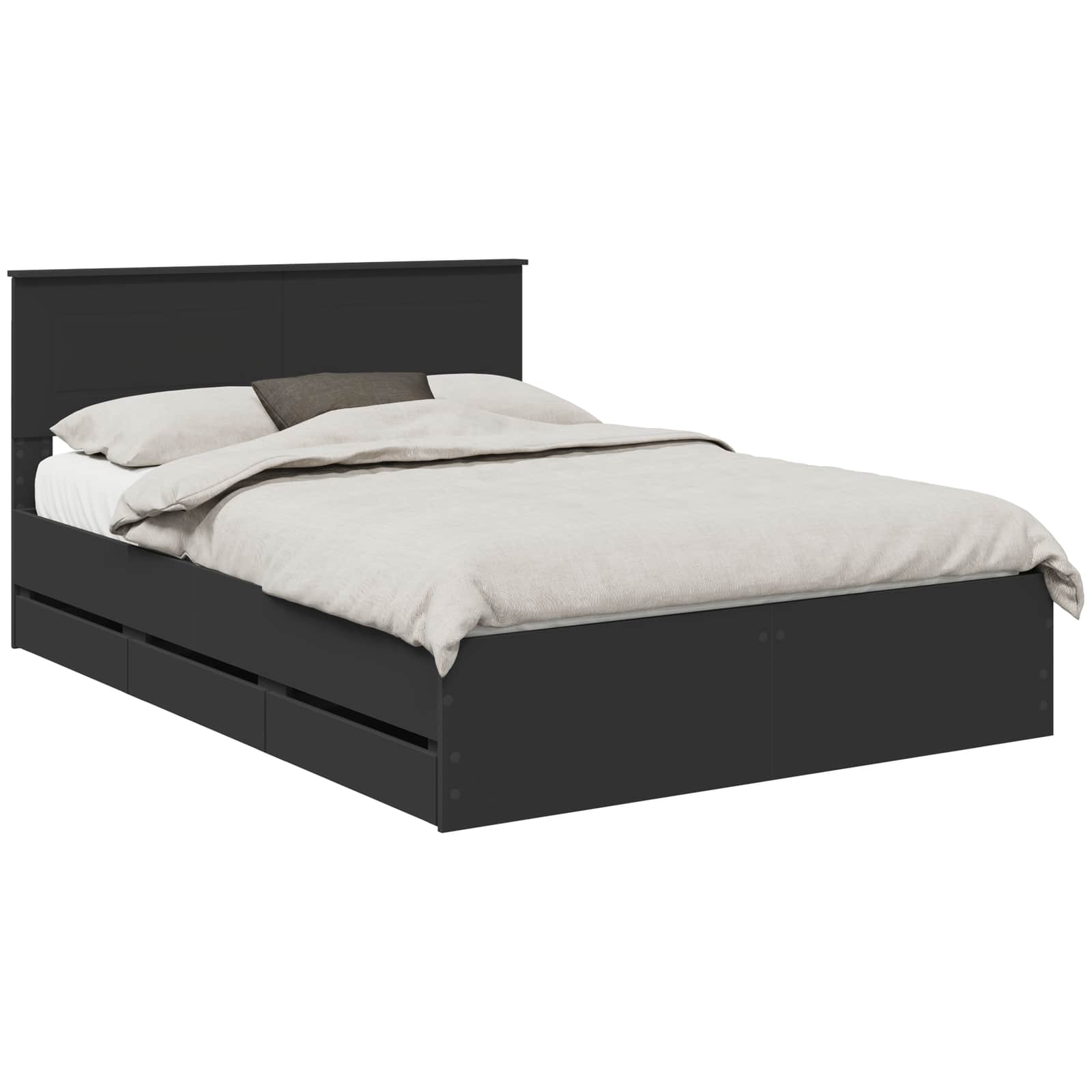 Bedframe met lade met opslag Zwart 150 x 200 cm Ingenieurshout is nu te koop bij PeponiXL, paradijselijk wonen!