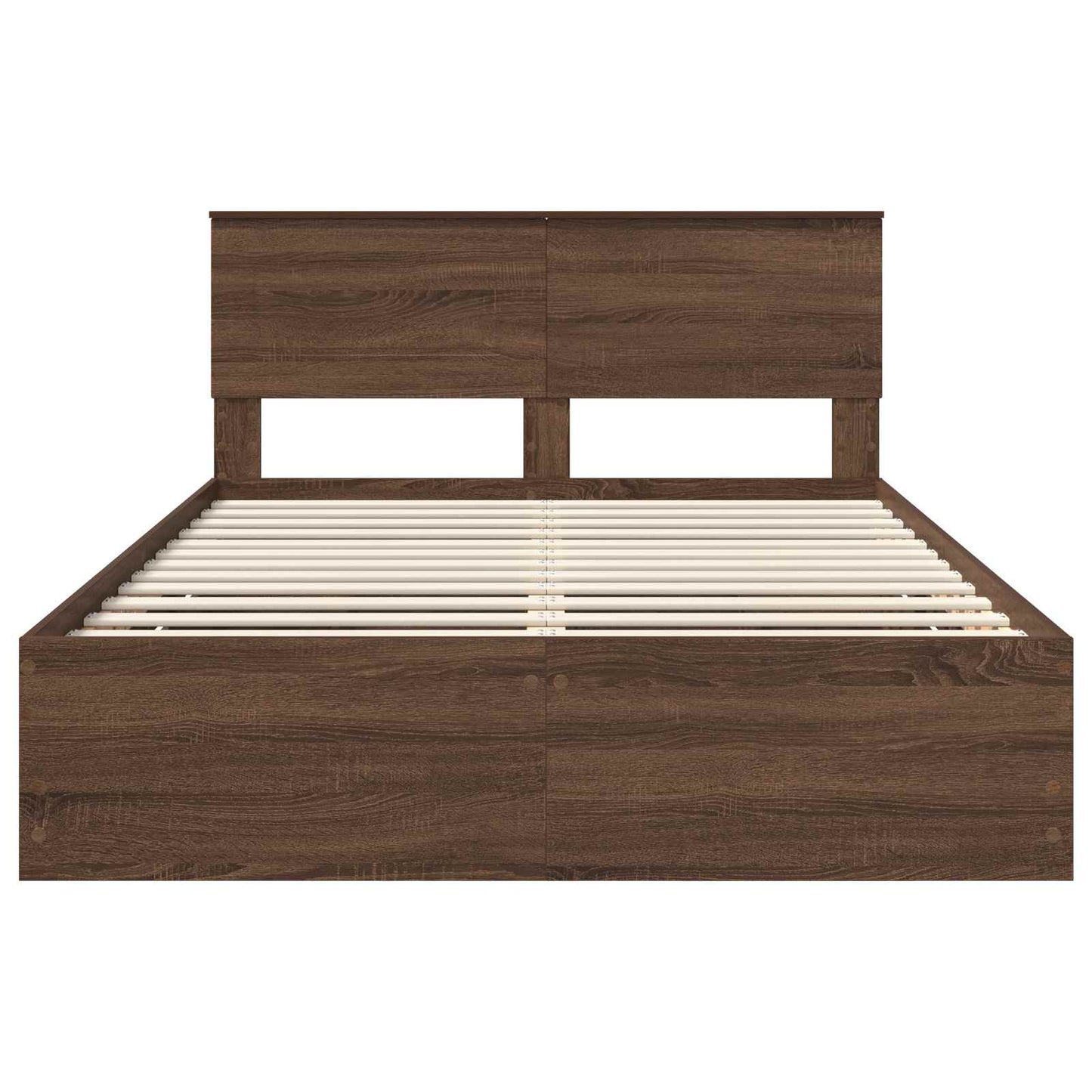 Bedframe met lade Bruin Eiken 150 x 200 cm Ingenieurshout is nu te koop bij PeponiXL, paradijselijk wonen!