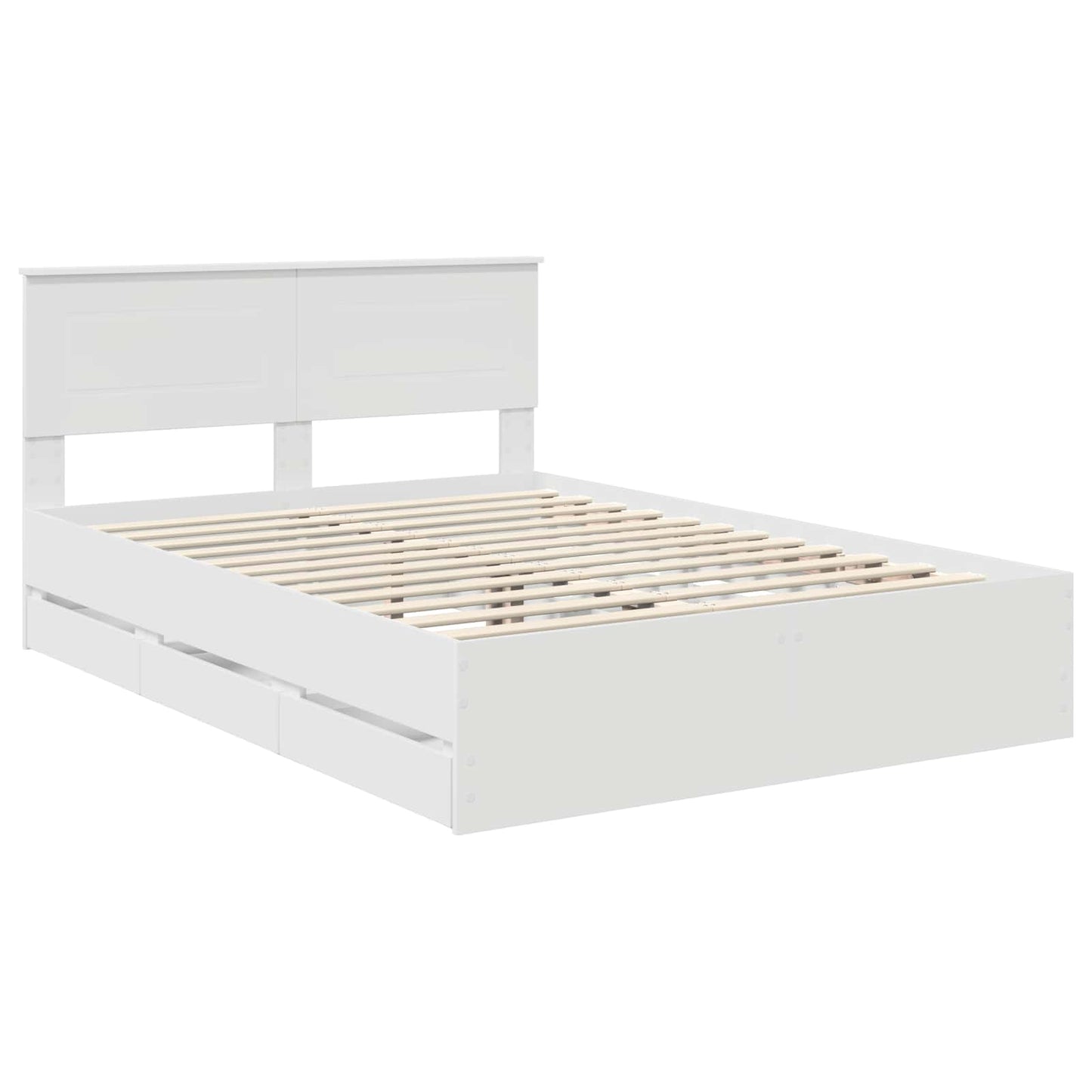 Bedframe met lade met opslag Wit 140 x 190 cm Ingenieurshout is nu te koop bij PeponiXL, paradijselijk wonen!