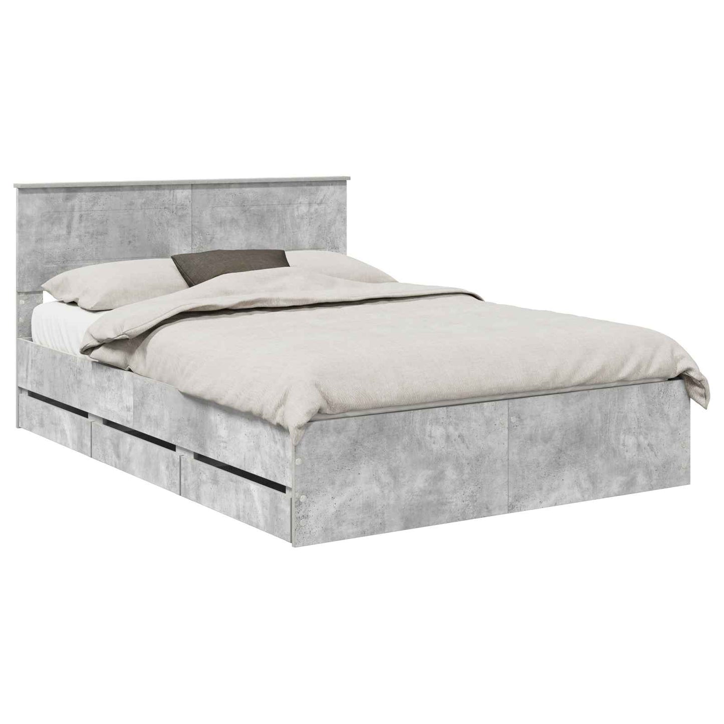 Bedframe met lade Beton Grijs 140 x 190 cm Ingenieurshout is nu te koop bij PeponiXL, paradijselijk wonen!